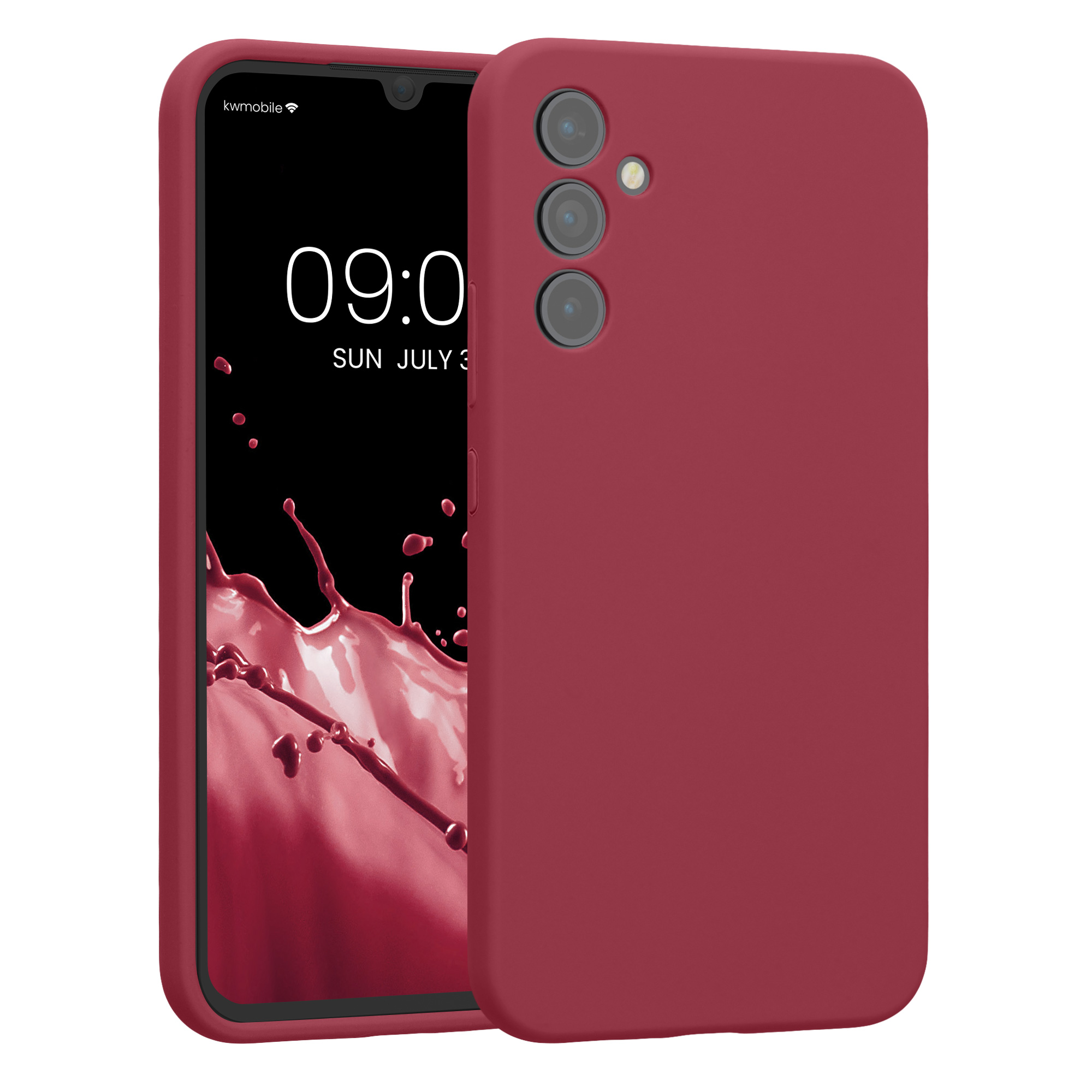 Matný kryt na mobil Samsung Galaxy A34 5G kwmobile rebarborově červený