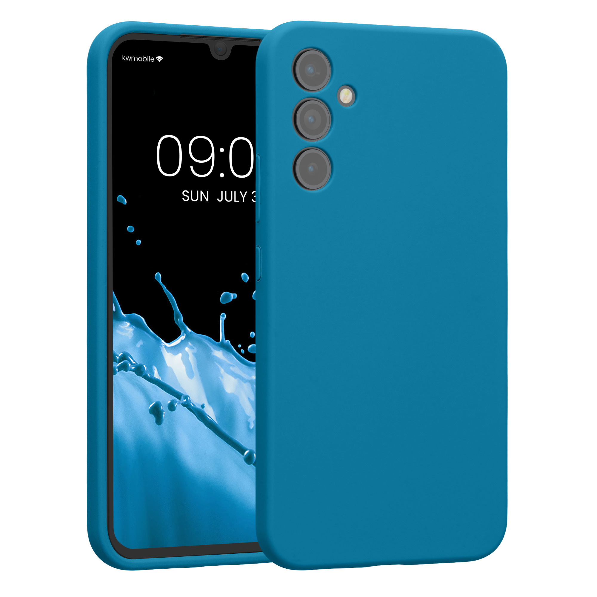 Pouzdro pro Samsung Galaxy A34 5G kwmobile tenké Soft Touch silikonové - karibská modrá