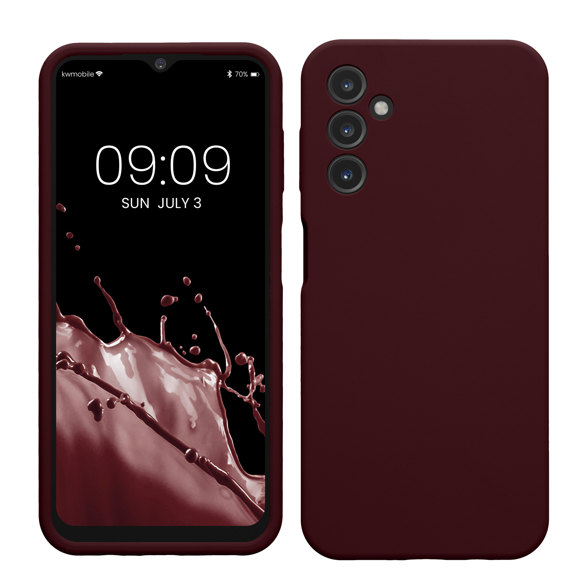 Kryt na mobil Samsung Galaxy A14 5G kwmobile slim matný TPU Bordeaux fialová