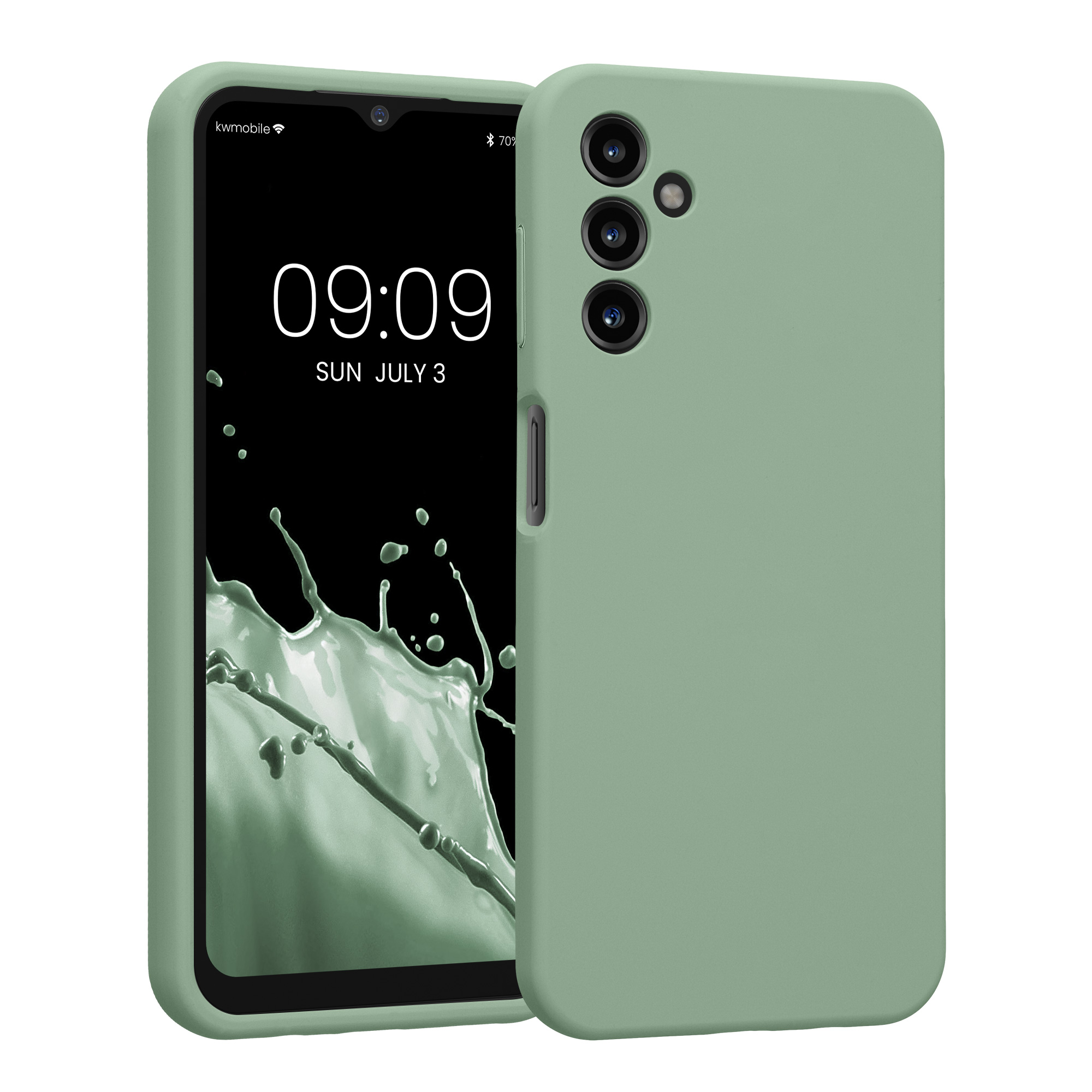 Kryt na mobil Samsung Galaxy A14 5G kwmobile slim matný TPU Keramická zelená