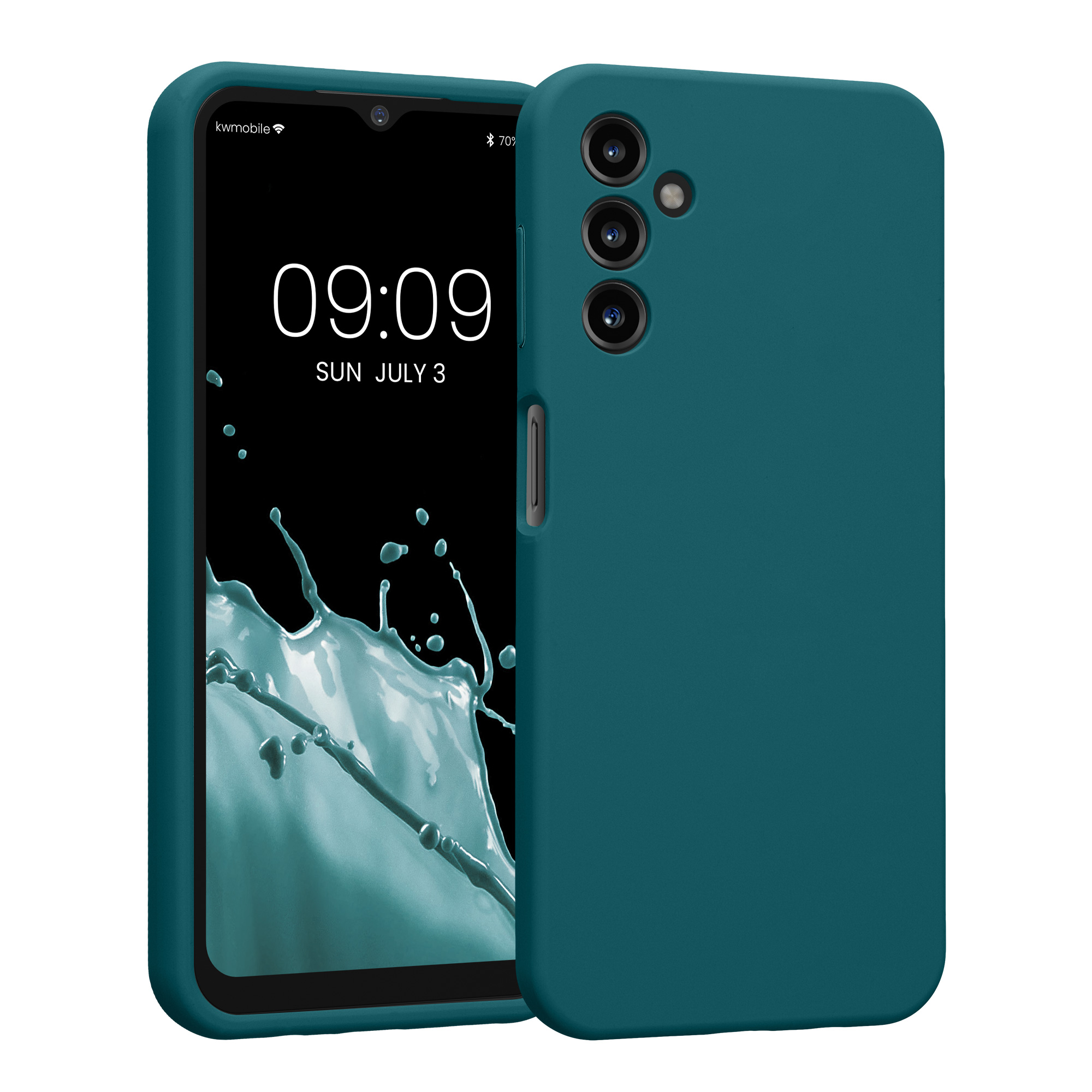 Kryt na mobil Samsung Galaxy A14 5G kwmobile slim matný TPU Matná petrolejová