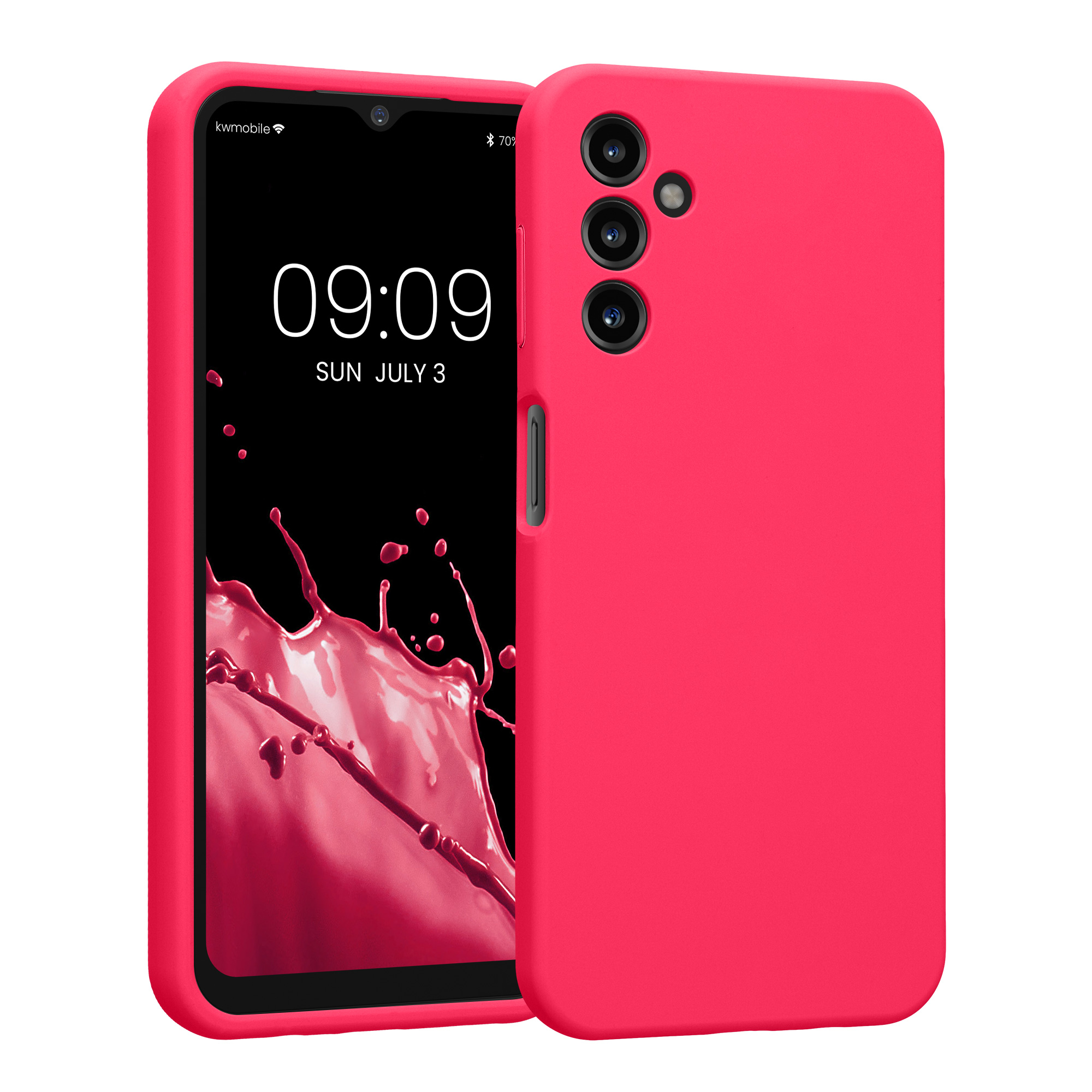 Kryt na mobil Samsung Galaxy A14 5G kwmobile slim matný TPU Neonová růžová