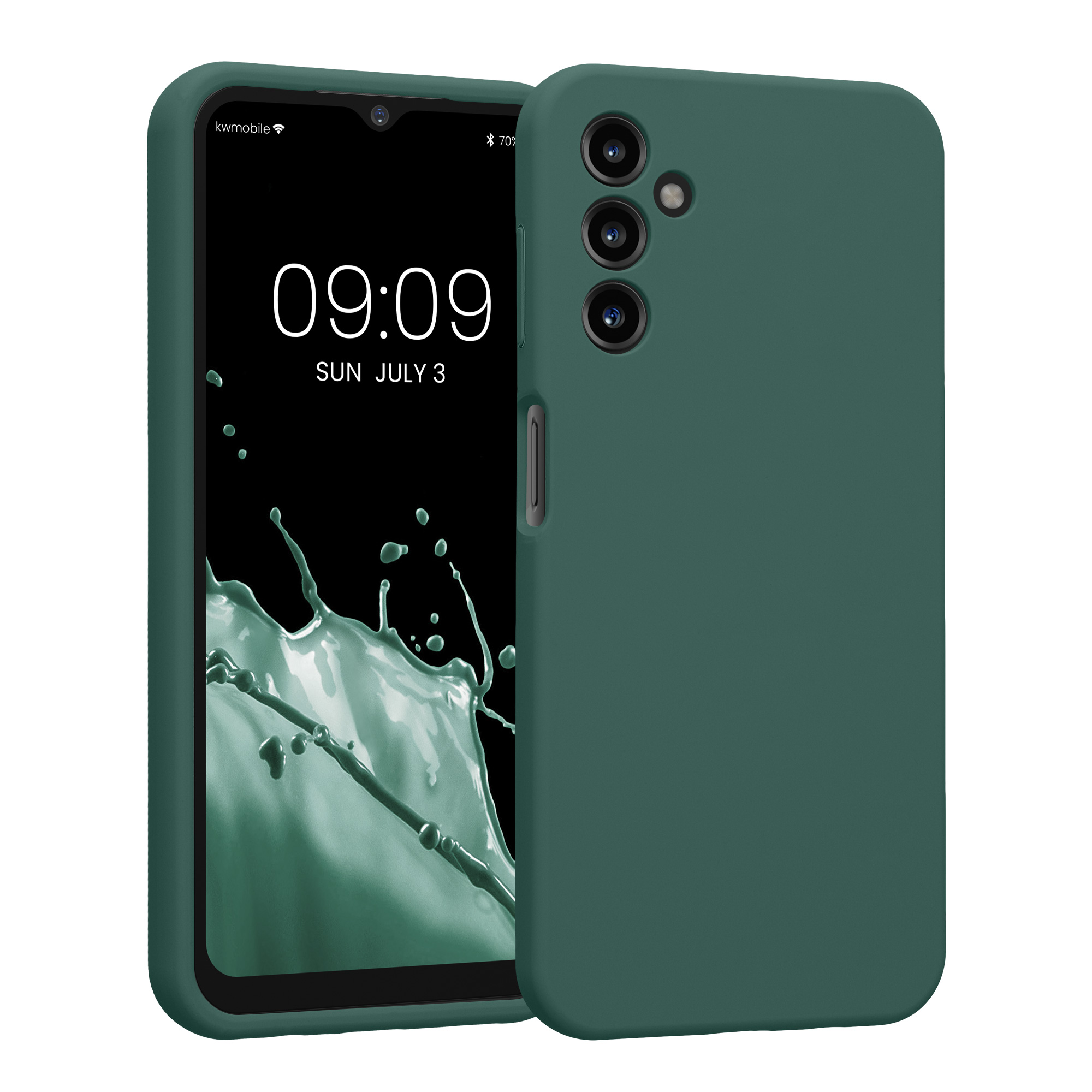 Kryt na mobil Samsung Galaxy A14 5G kwmobile slim matný TPU Lesní zelená