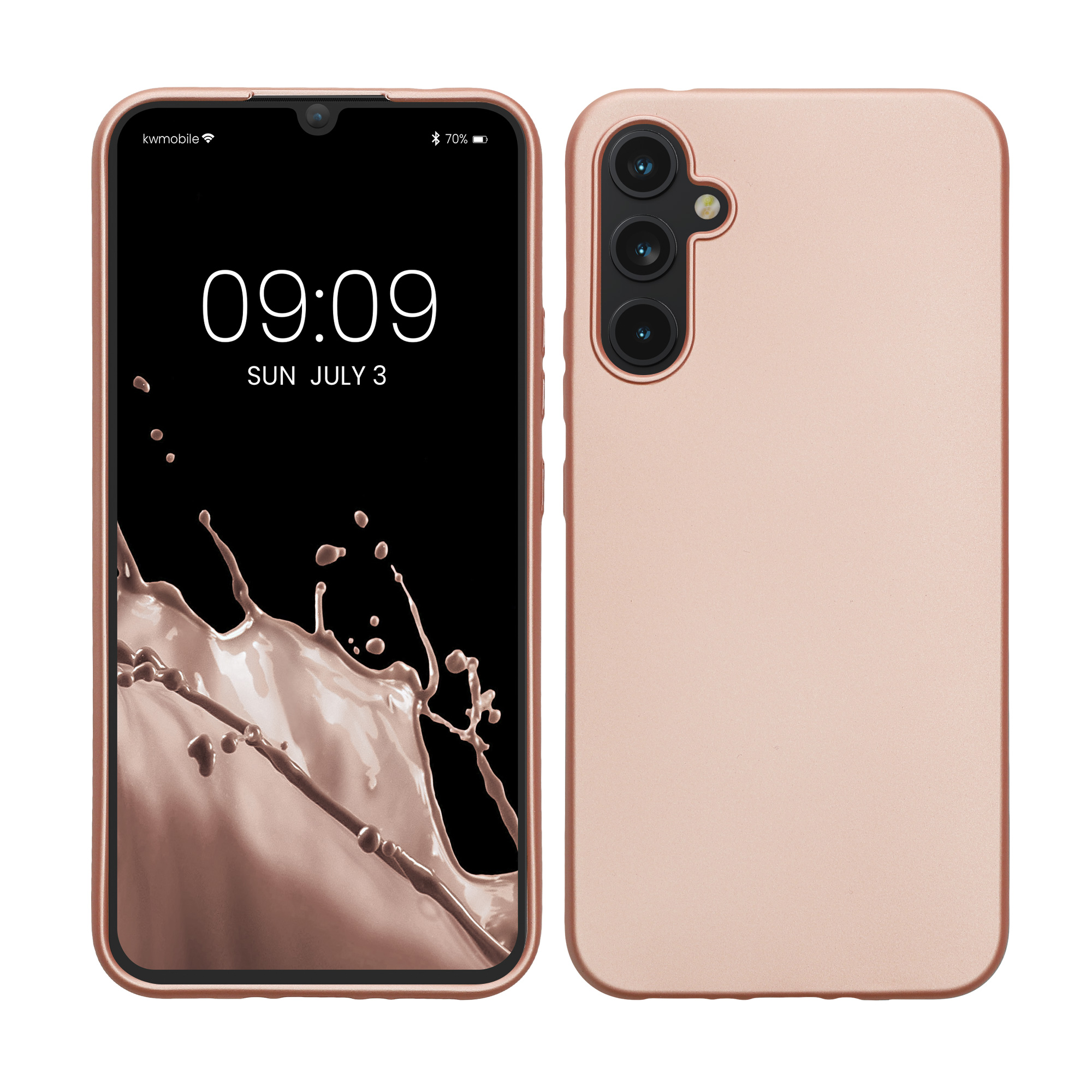 Metalický kryt na mobil Samsung Galaxy A34 5G kwmobile metalicky rose gold