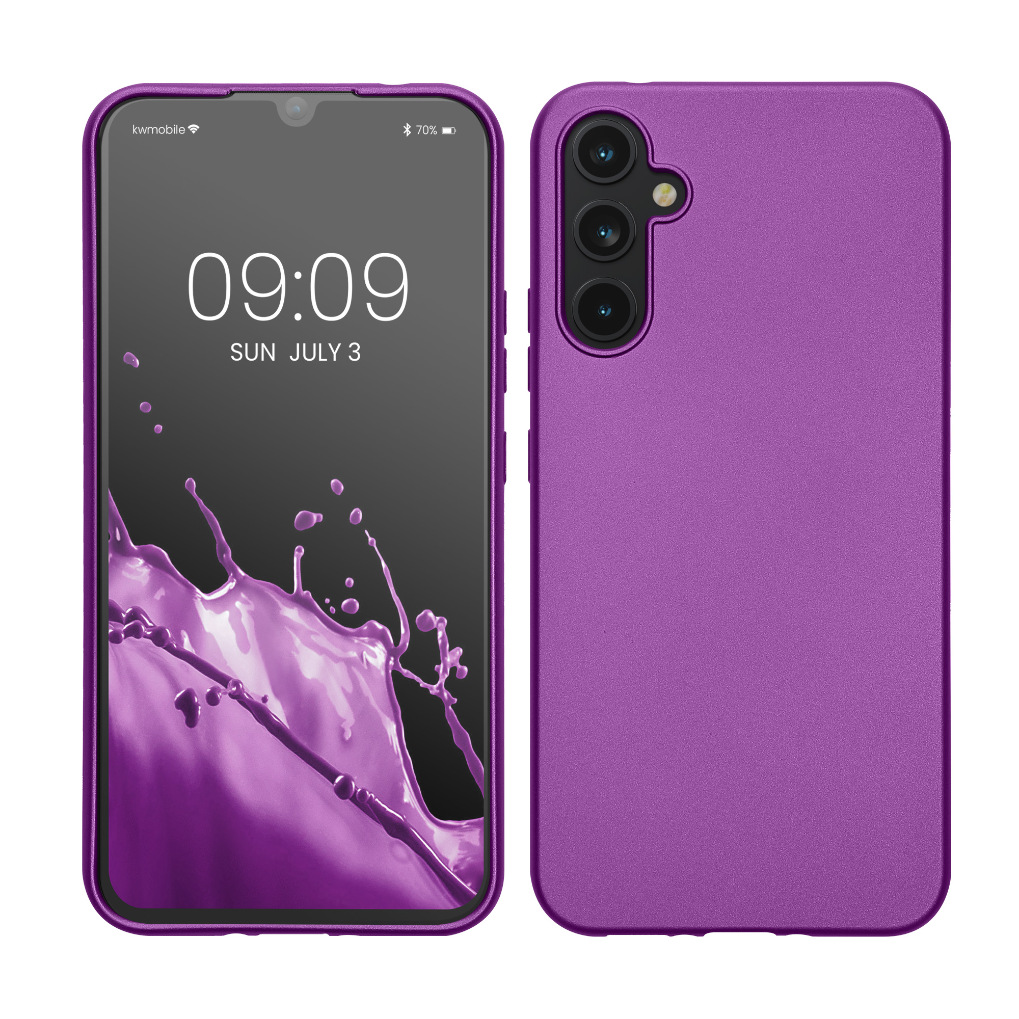 Metalický kryt na mobil Samsung Galaxy A34 5G kwmobile metalicky fialový