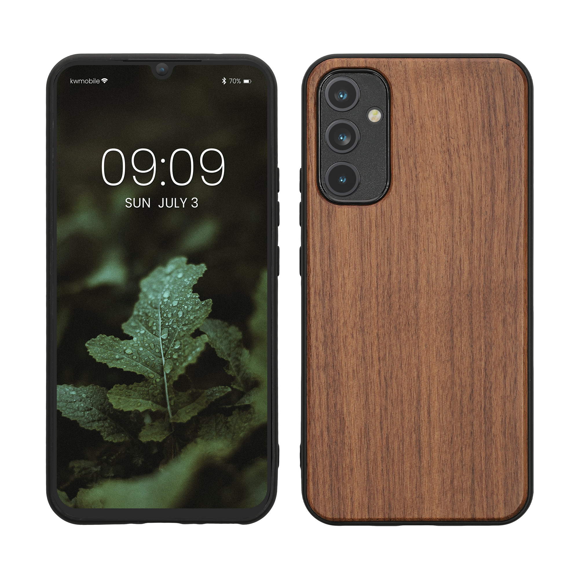 Dřevěný kryt na mobil Samsung Galaxy A34 5G kwmobile tmavě hnědý
