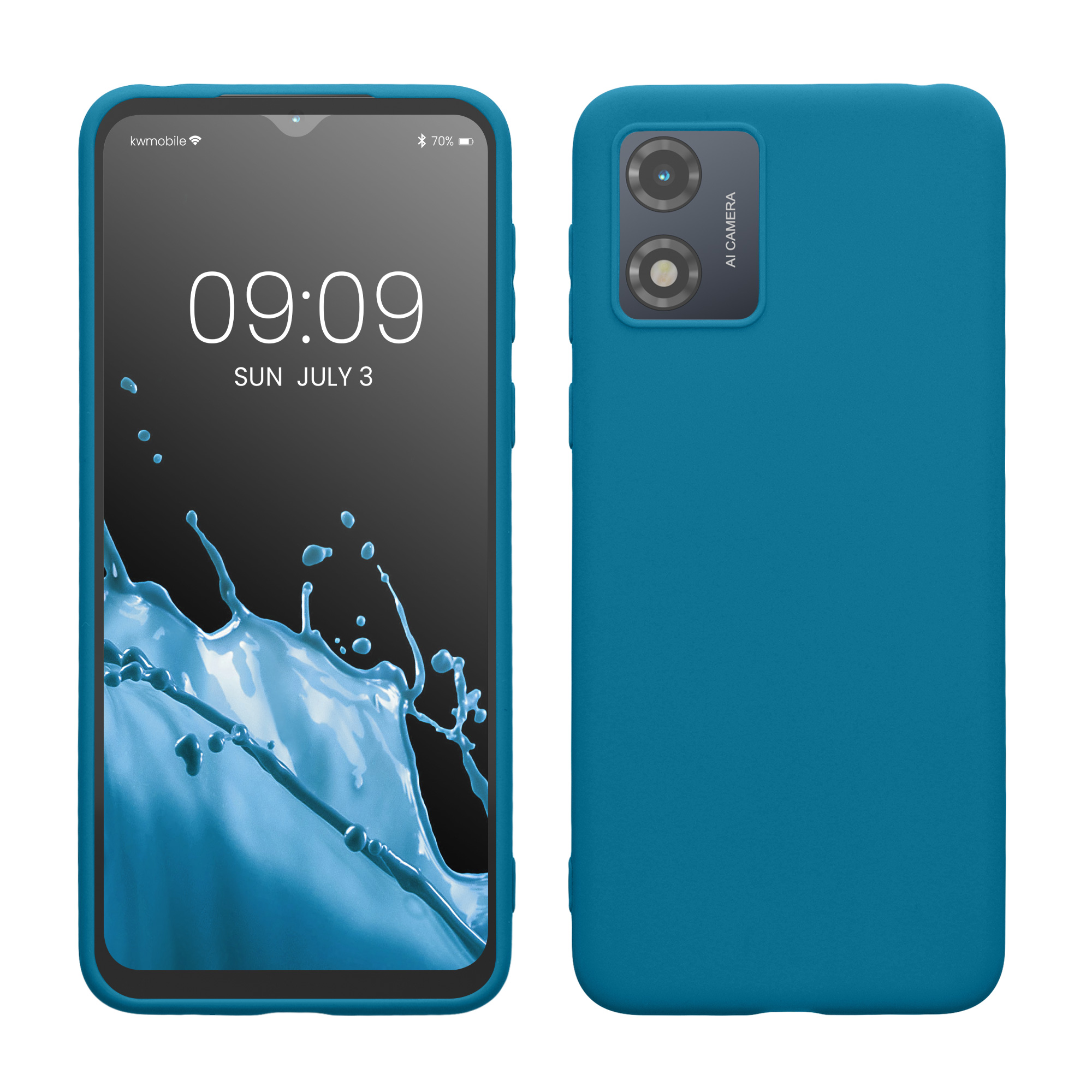 Silikonový kryt kwmobile pro Motorola Moto E13 - Karibská modrá