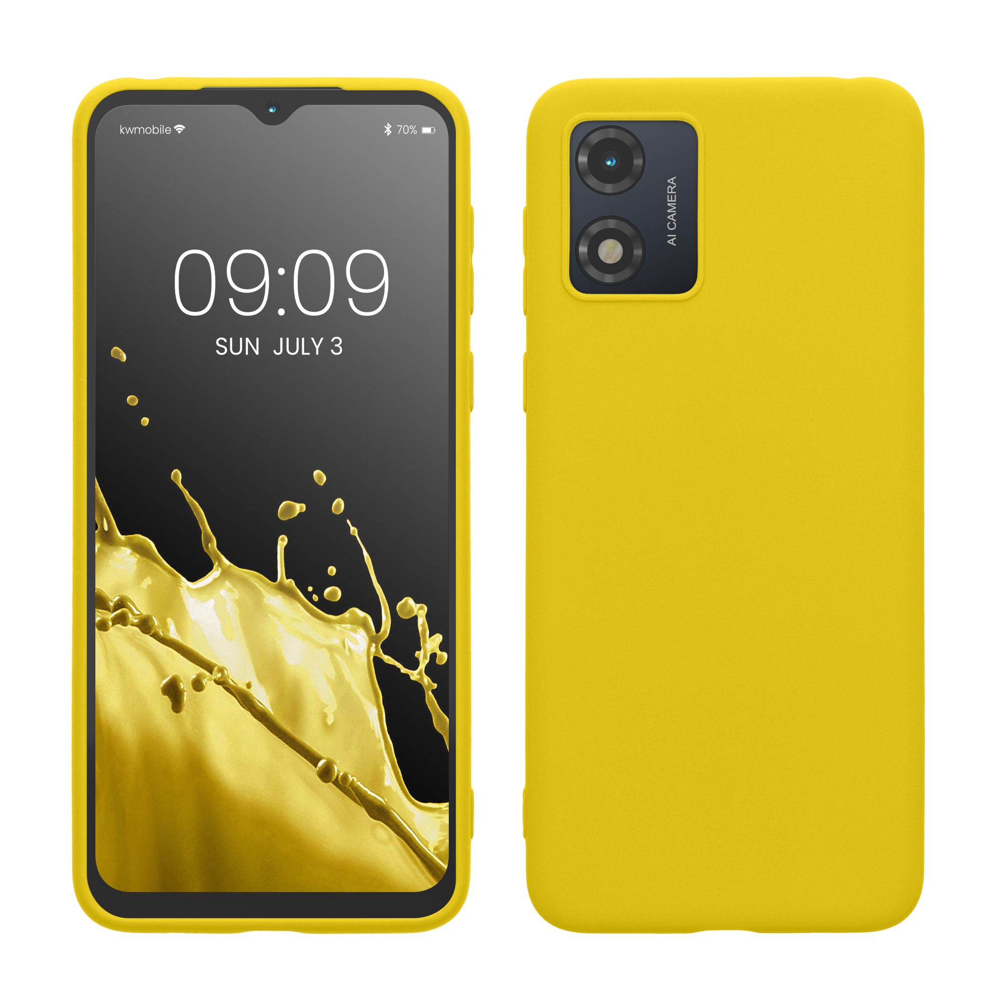 Silikonový kryt kwmobile pro Motorola Moto E13 - Zářivě žlutá