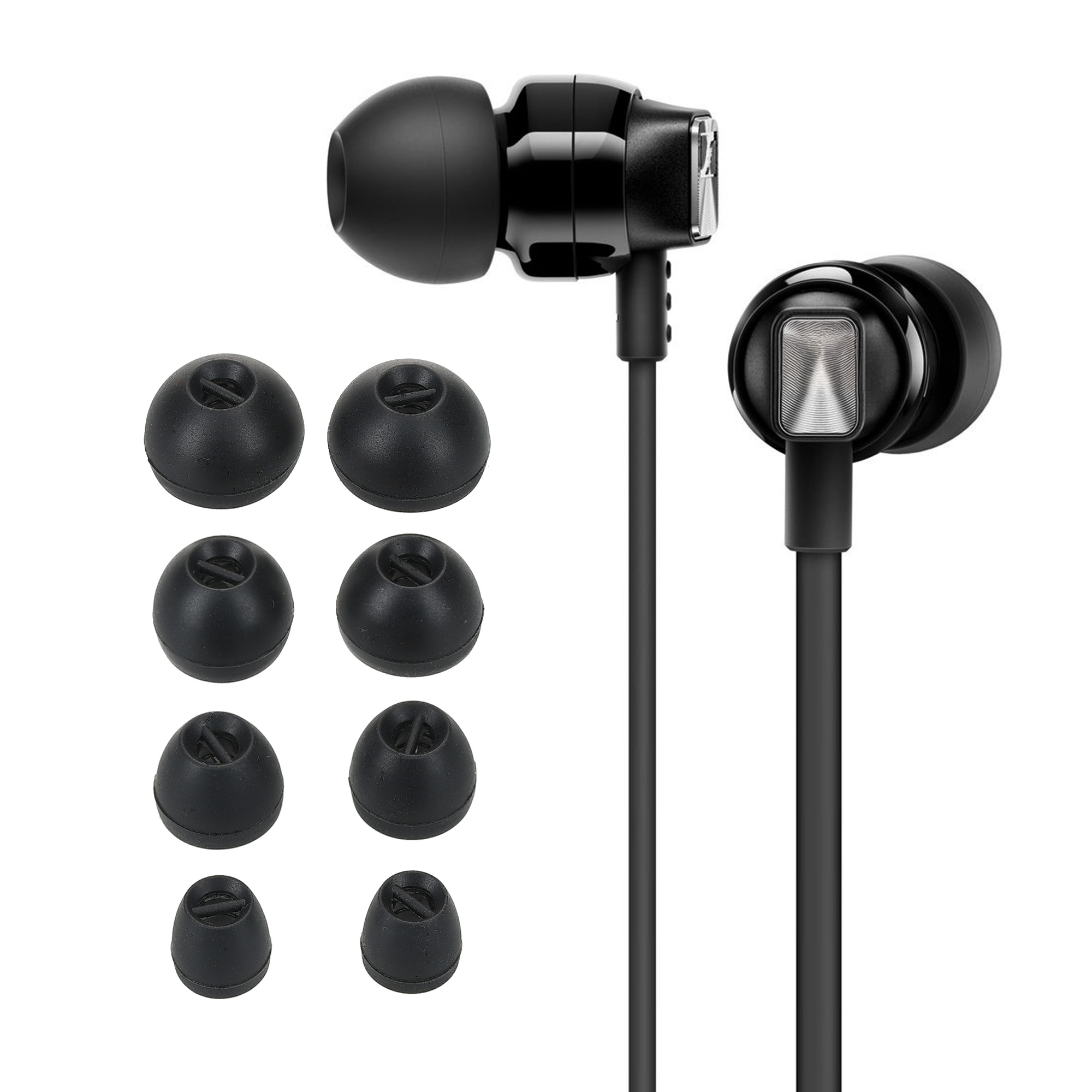 Silikonové nástavce Sennheiser CX kwmobile 8 ks černý