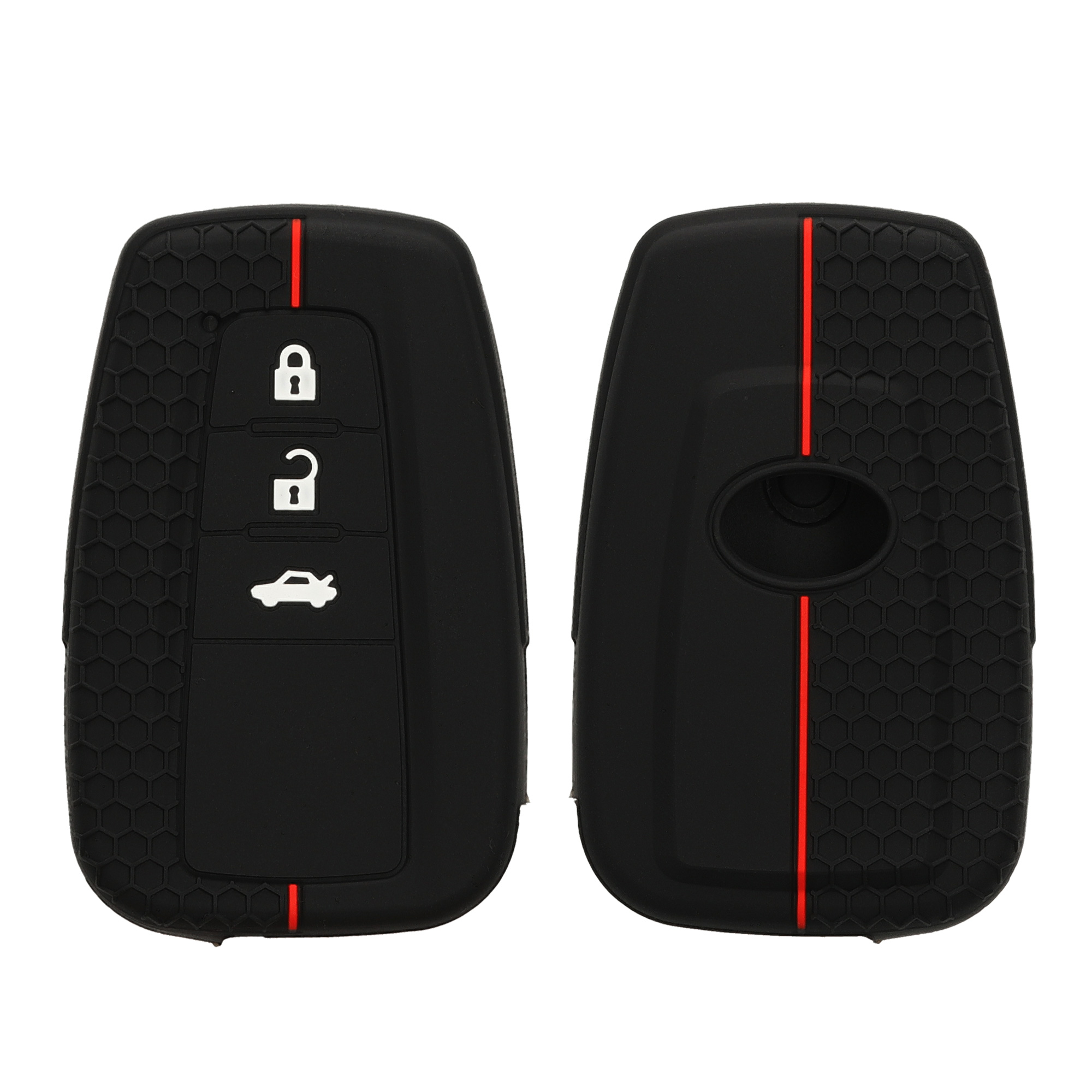 Pouzdro na klíč od auta Toyota 3 Button RAV4 CHR Corolla 2021 Yaris Hilux kwmobile - černá/red