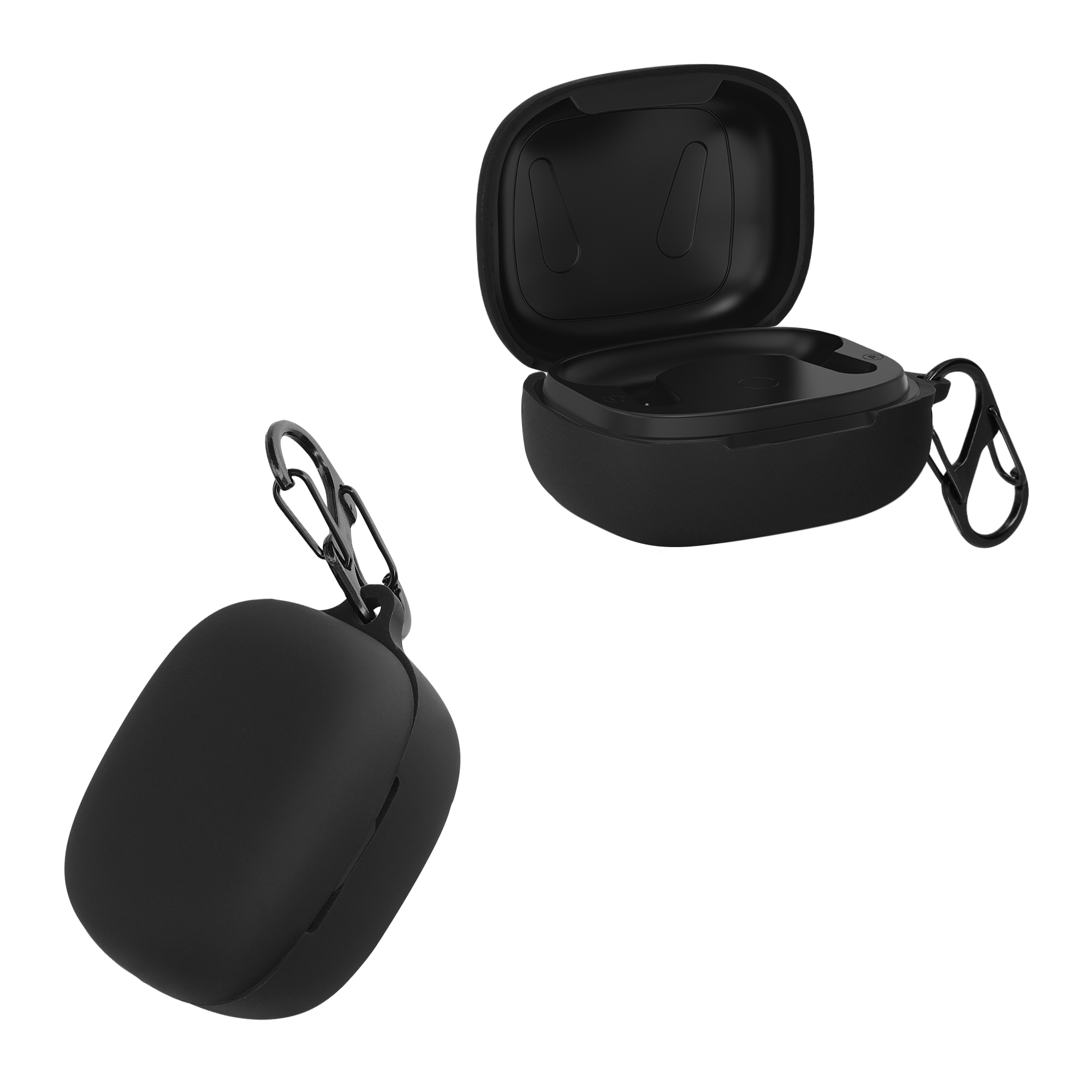 Silikonový kryt pouzdra EarFun Air Pro 3 kwmobile s karabinou černá