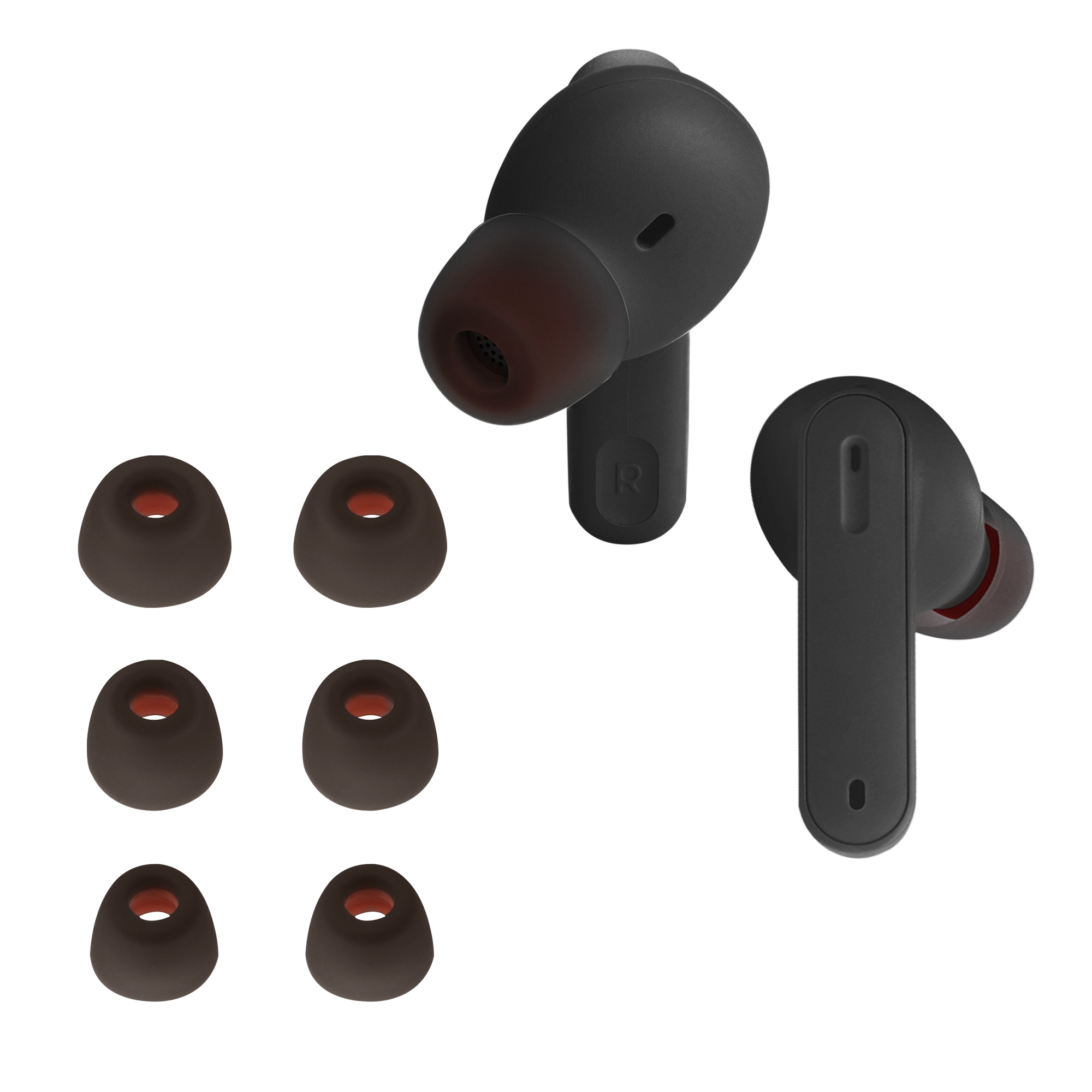 6x silikonové špuntíky do sluchátek pro JBL Tune 230 NC TWS / T230NC kwmobile - černá