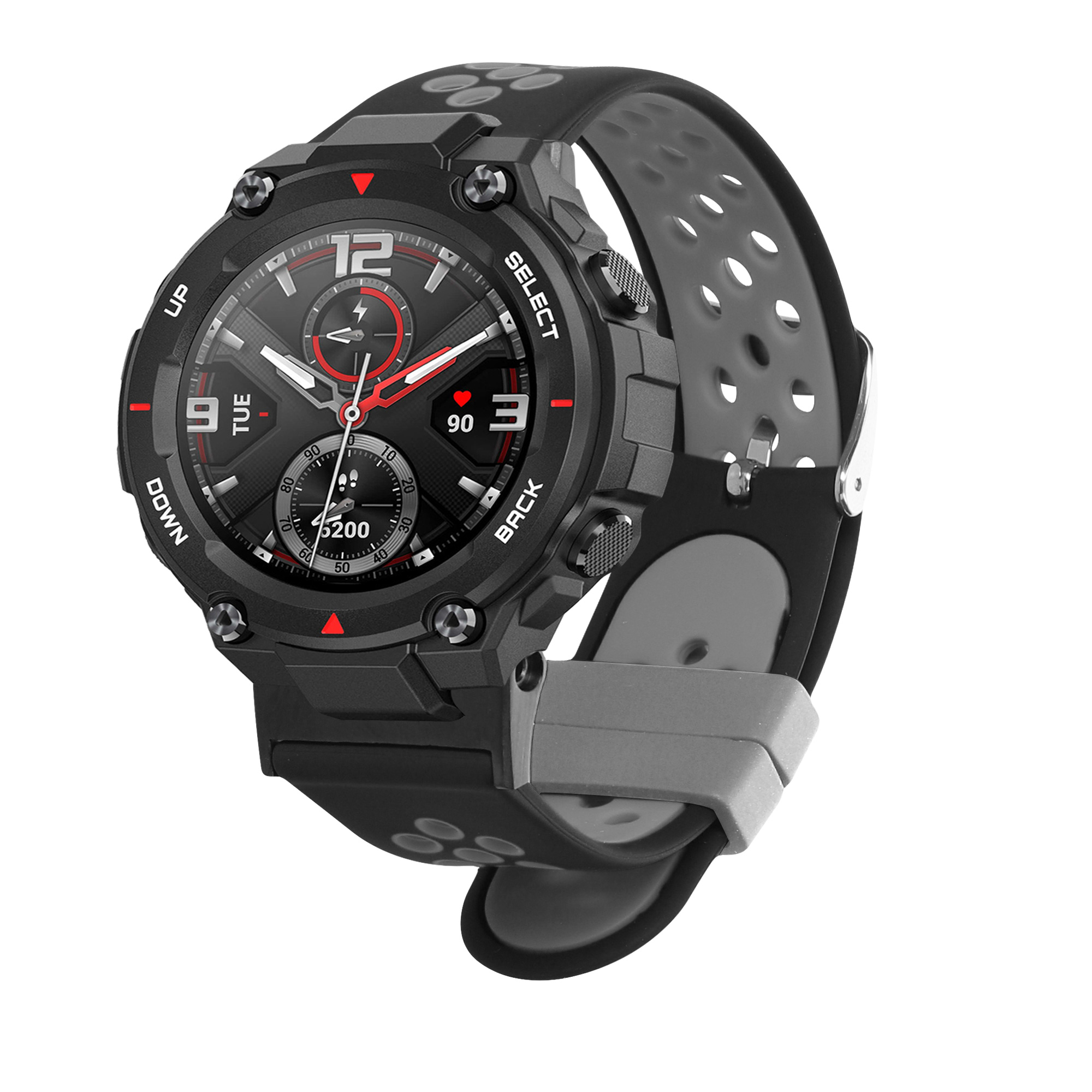 Řemínek pro Huami Amazfit T-Rex / T-Rex Pro kwmobile - černá a šedá 