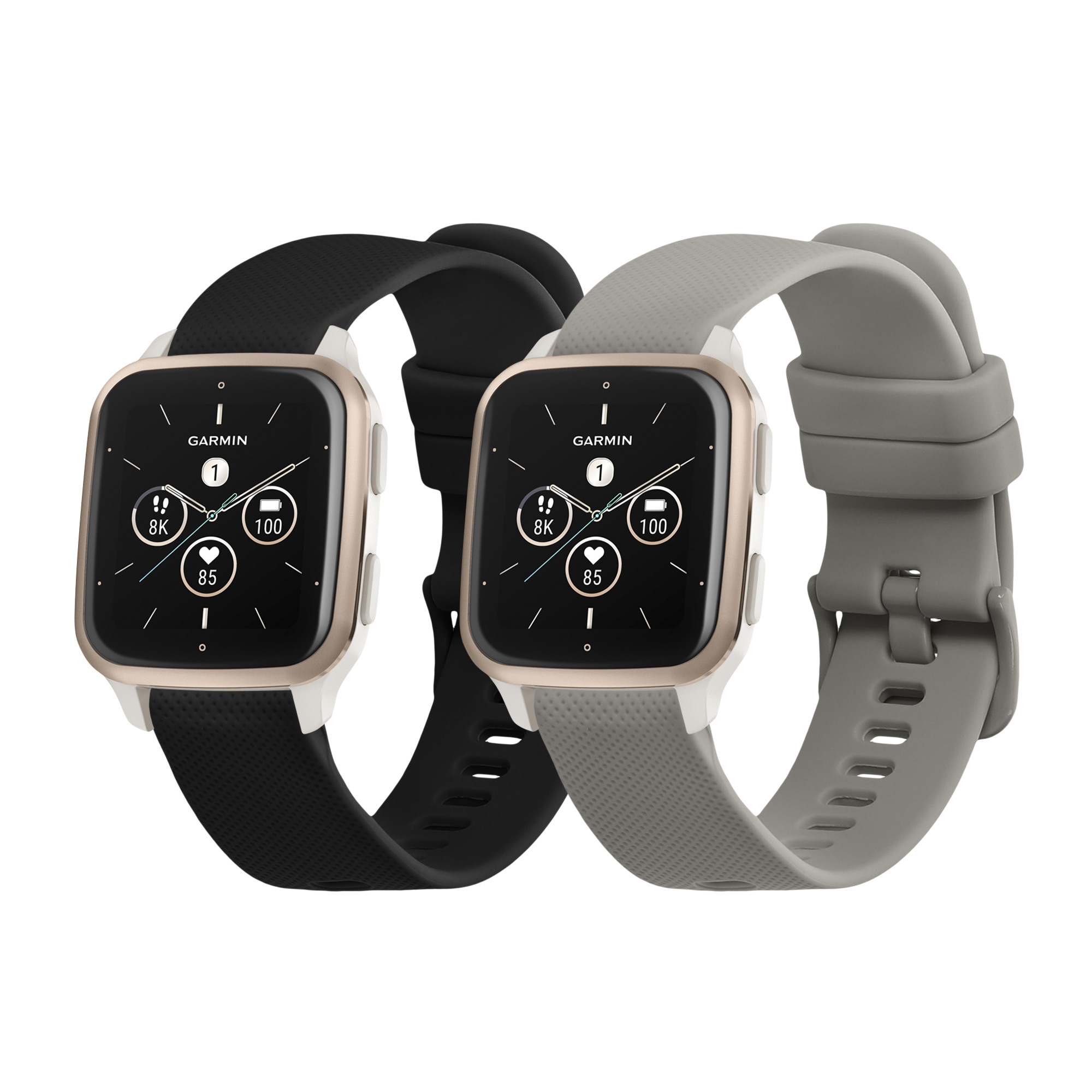 2 ks Řemínek kwmobile pro Garmin Venu Sq 2 Music / Sq 2 / Vivoactive 6 / Vivoactive 5 - černá / šedá