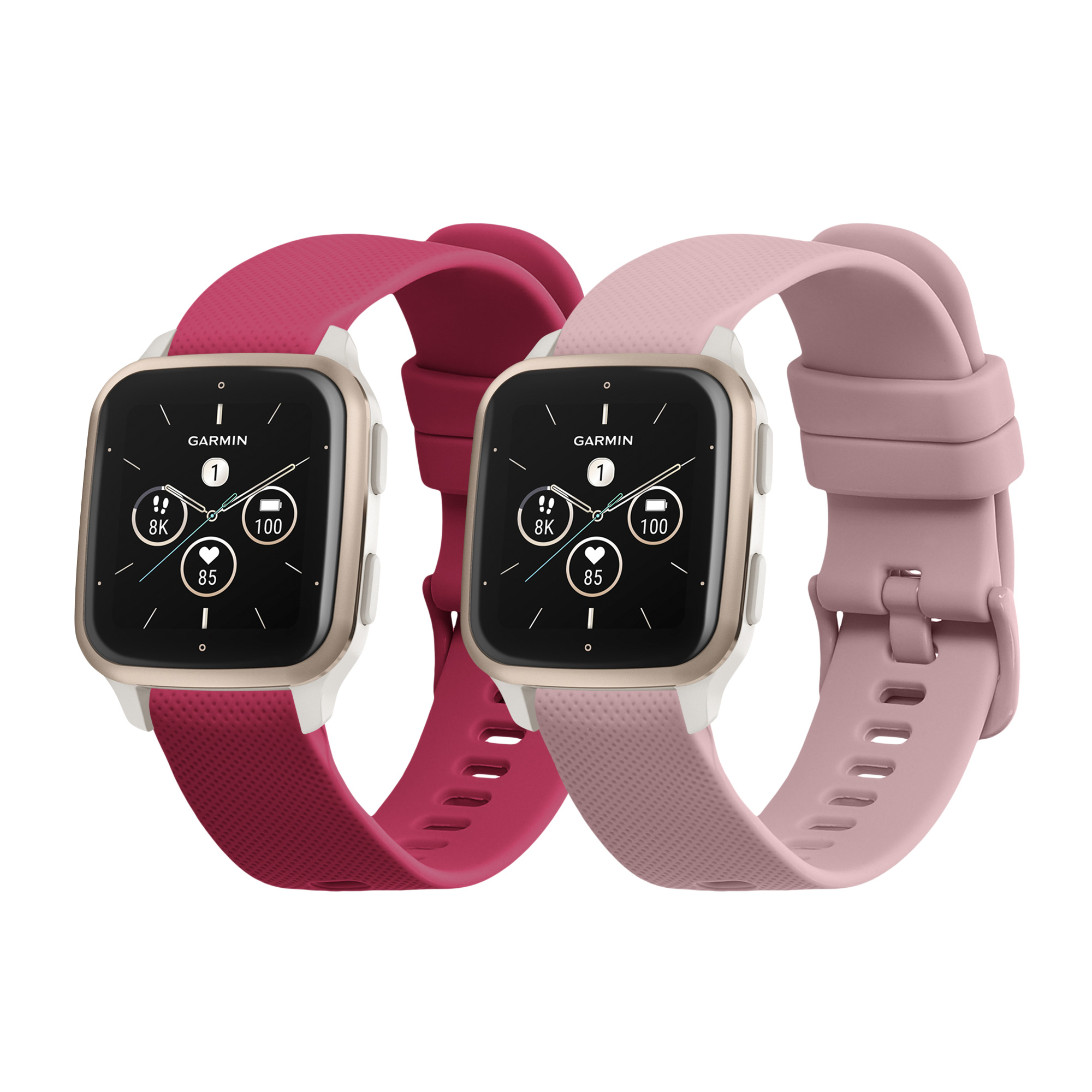2 ks Řemínek kwmobile pro Garmin Venu Sq 2 Music / Sq 2 / Vivoactive 6 / Vivoactive 5 - starorůžová / bordó