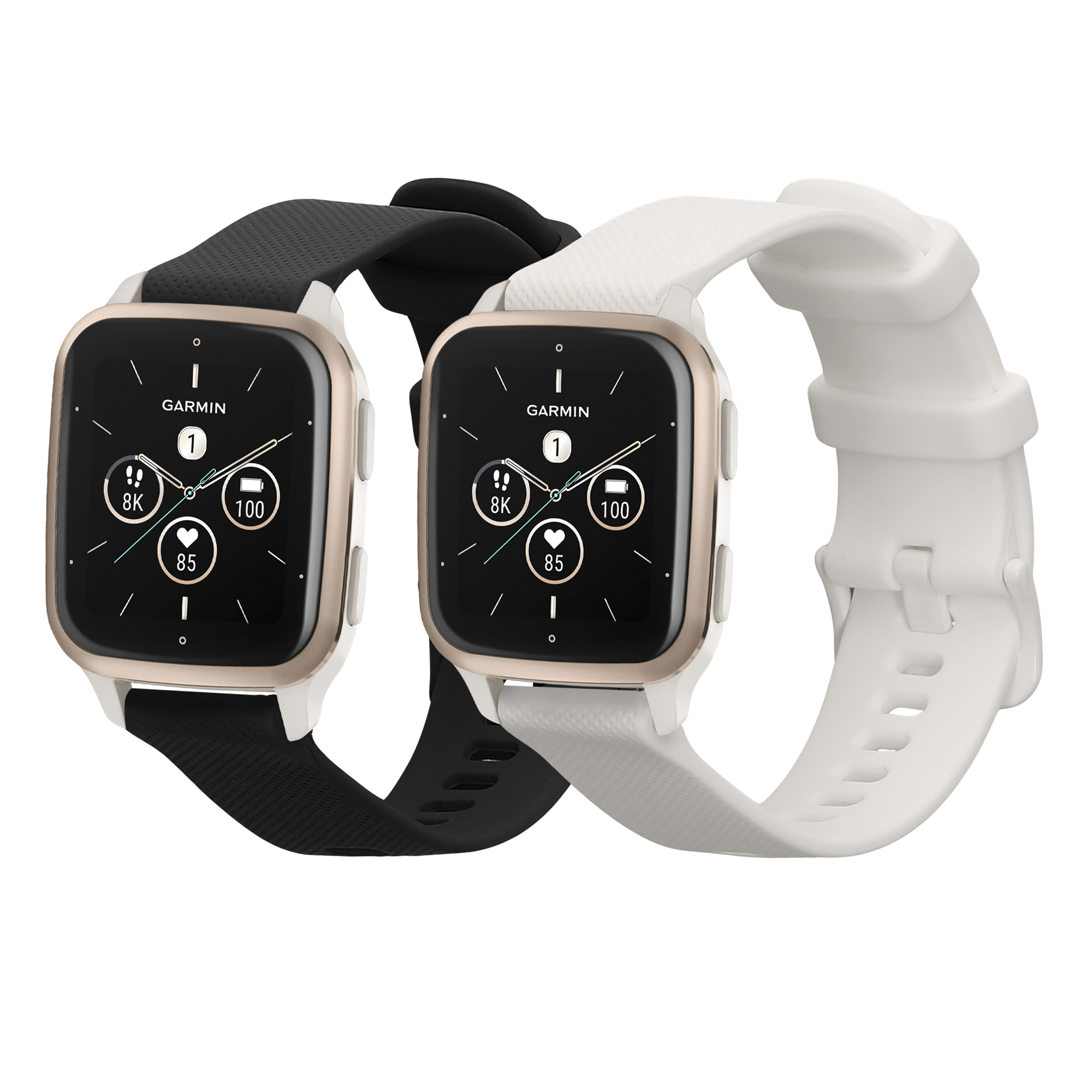 2 ks Řemínek kwmobile pro Garmin Venu Sq 2 Music / Sq 2 / Vivoactive 6 / Vivoactive 5 - černá / bílá