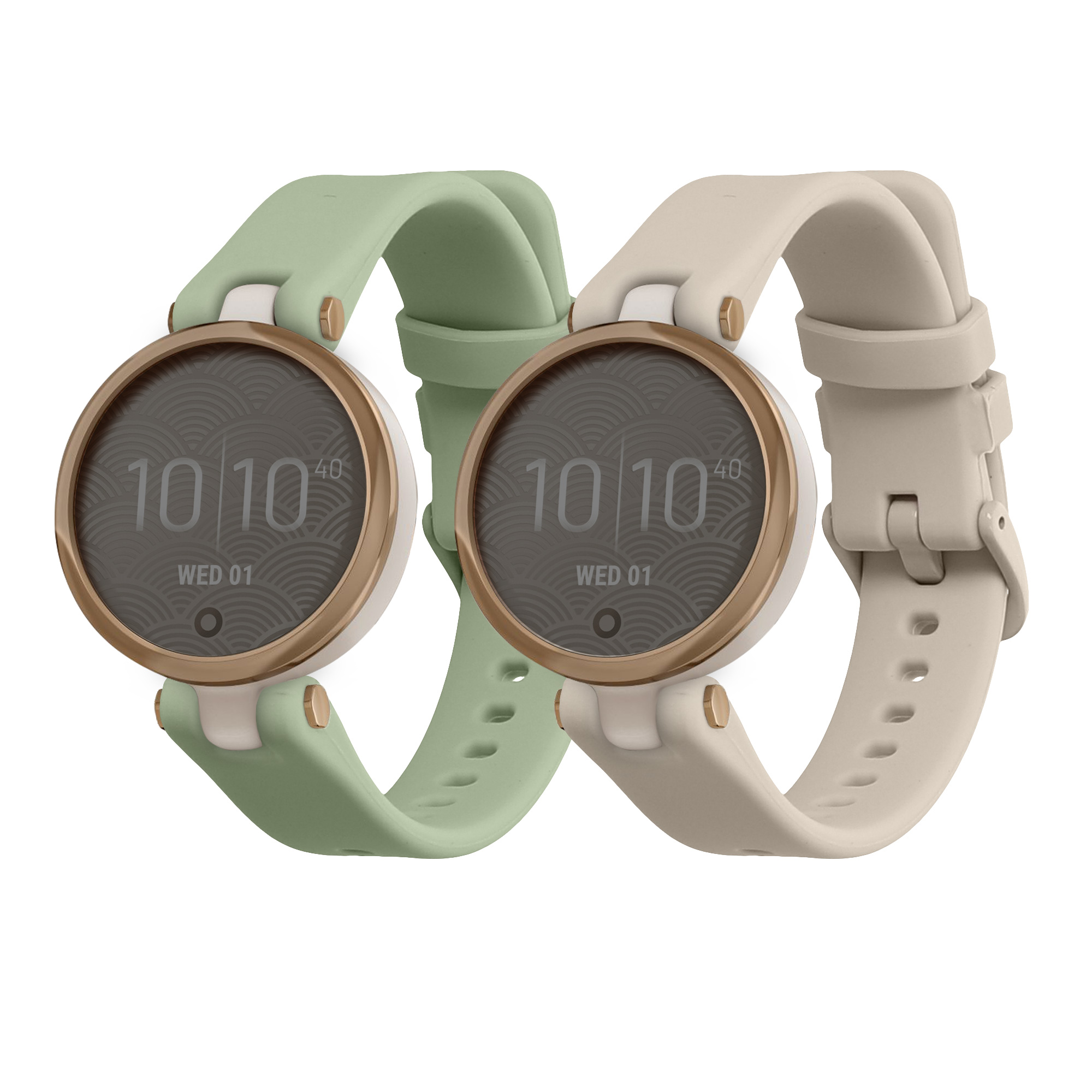 Řemínky pro Garmin Lily Sport kwmobile silikonové - pastelově zelená / béžová