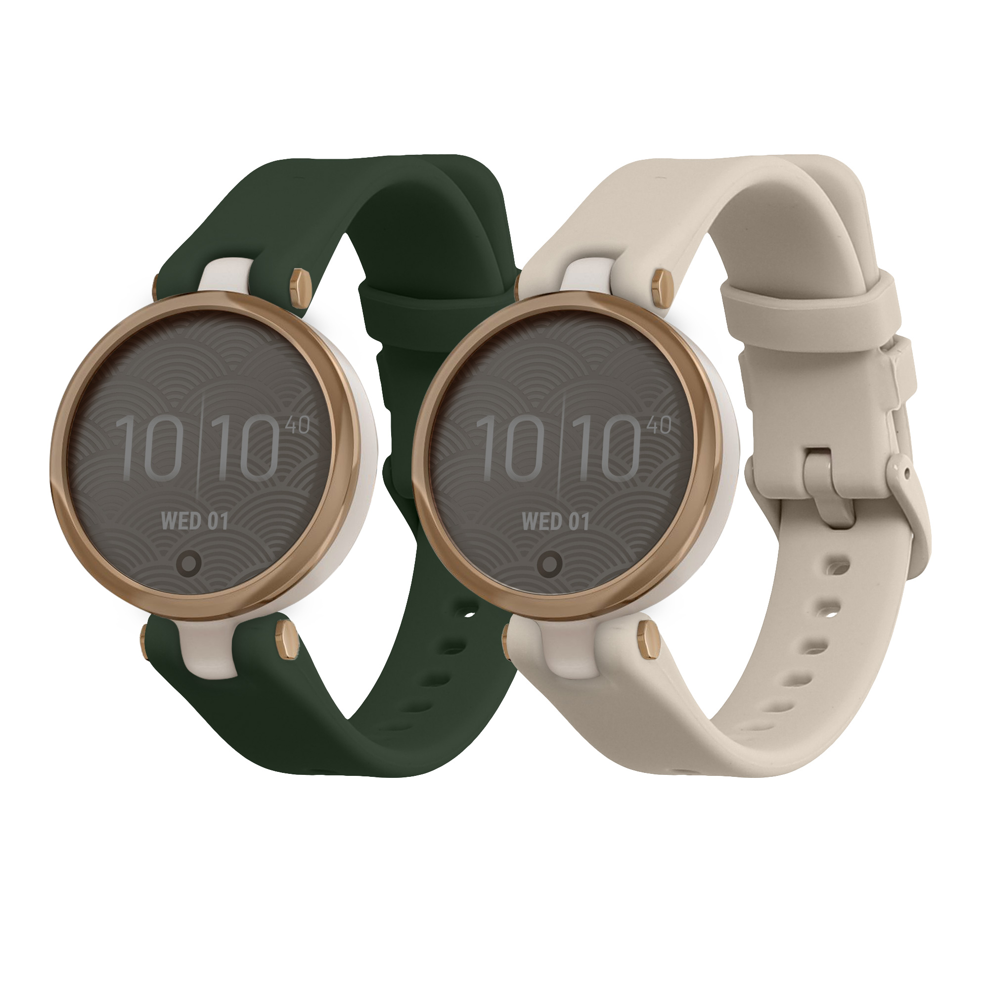 Řemínek kwmobile pro Garmin Lily Sport, tmavě zelená / béžová