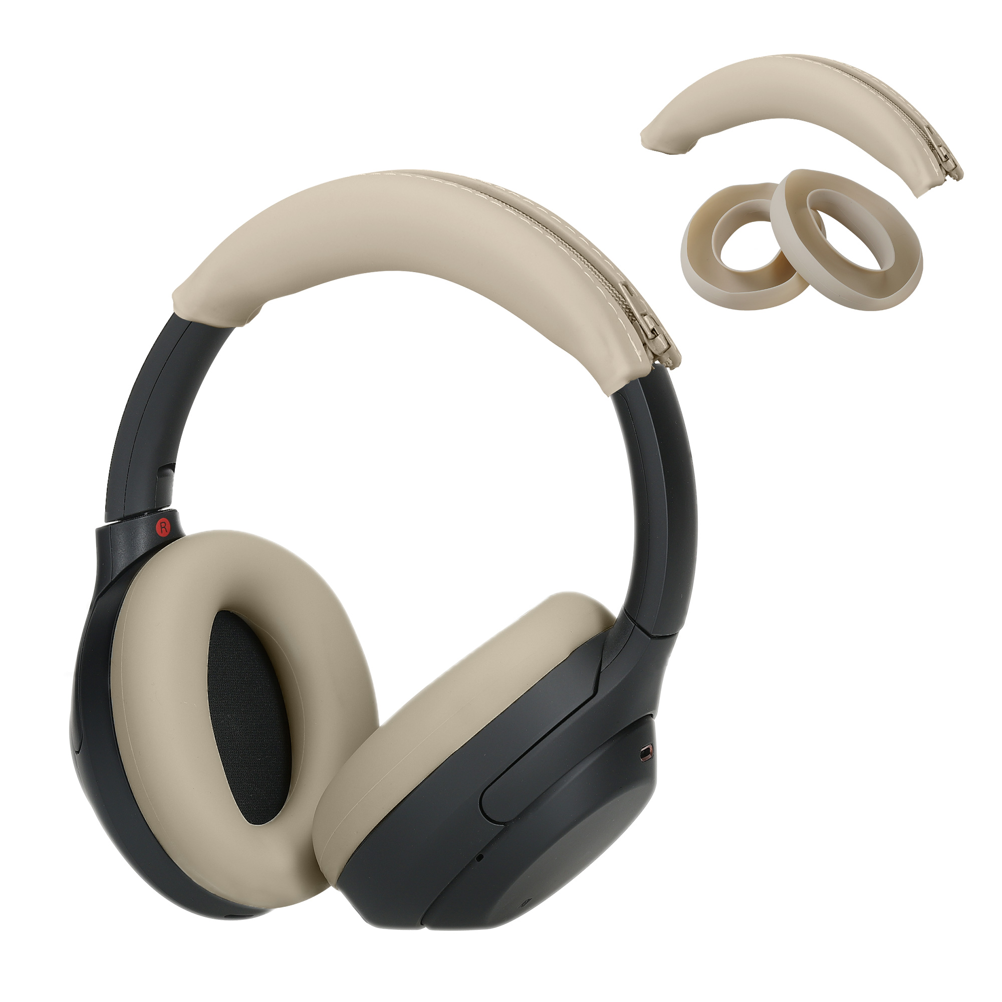 Náhradní náušníky kwmobile pro Sony WH-1000XM4 / WH-1000XM3, béžová