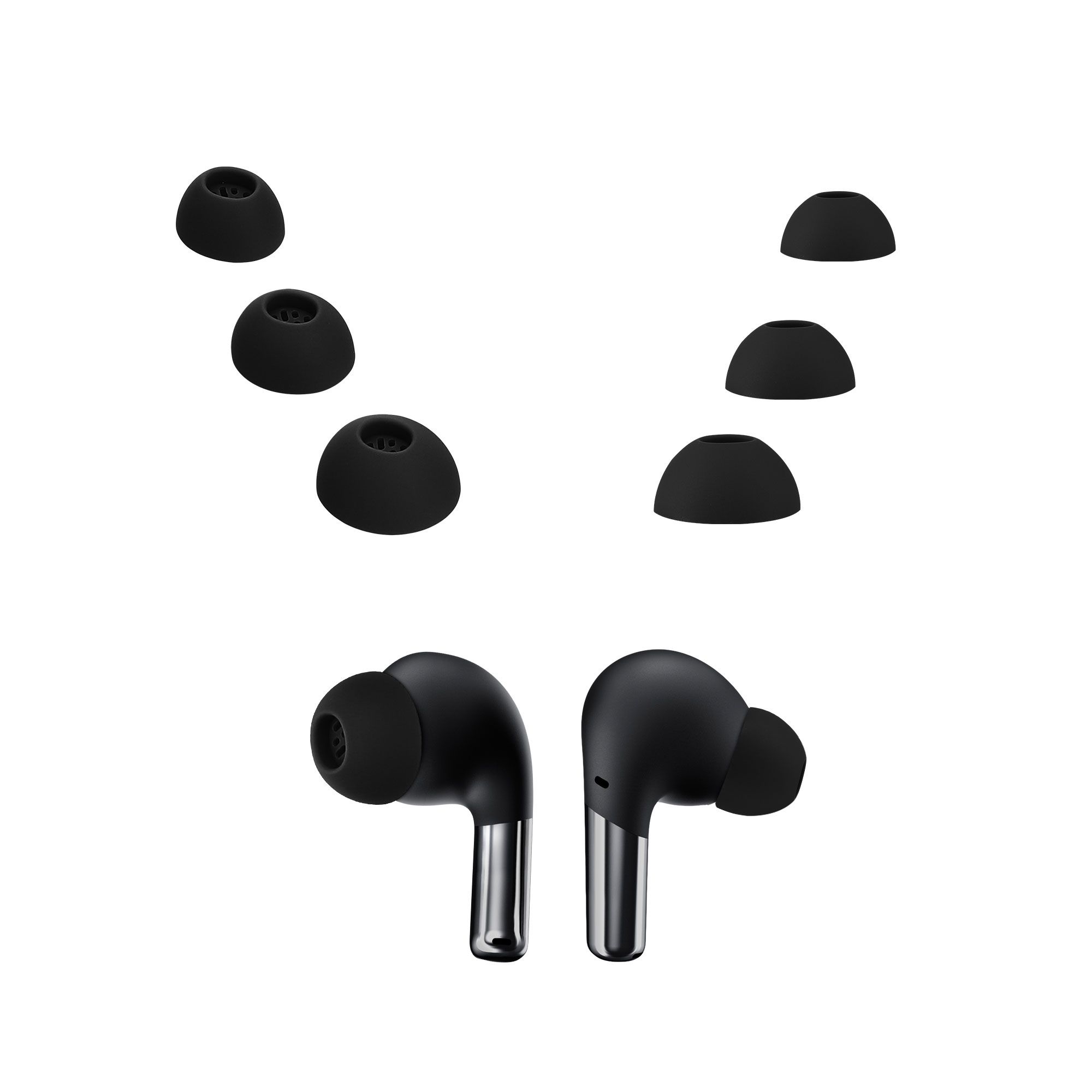 6x silikonové špuntíky do sluchátek pro OnePlus Buds Pro 2 kwmobile - černá