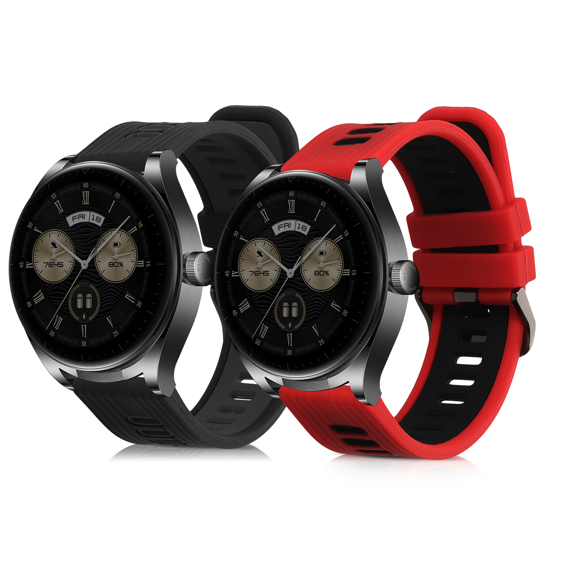 Náhradní řemínky Huawei Watch Buds sada 2 ks černá/šedá/červená/černá kwmobile