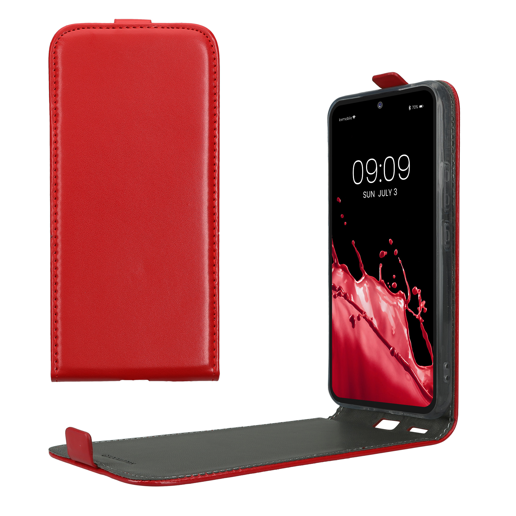 Flip pouzdro Samsung Galaxy A54 5G kwmobile PU kůže vertikální s magnetem Tmavě červená
