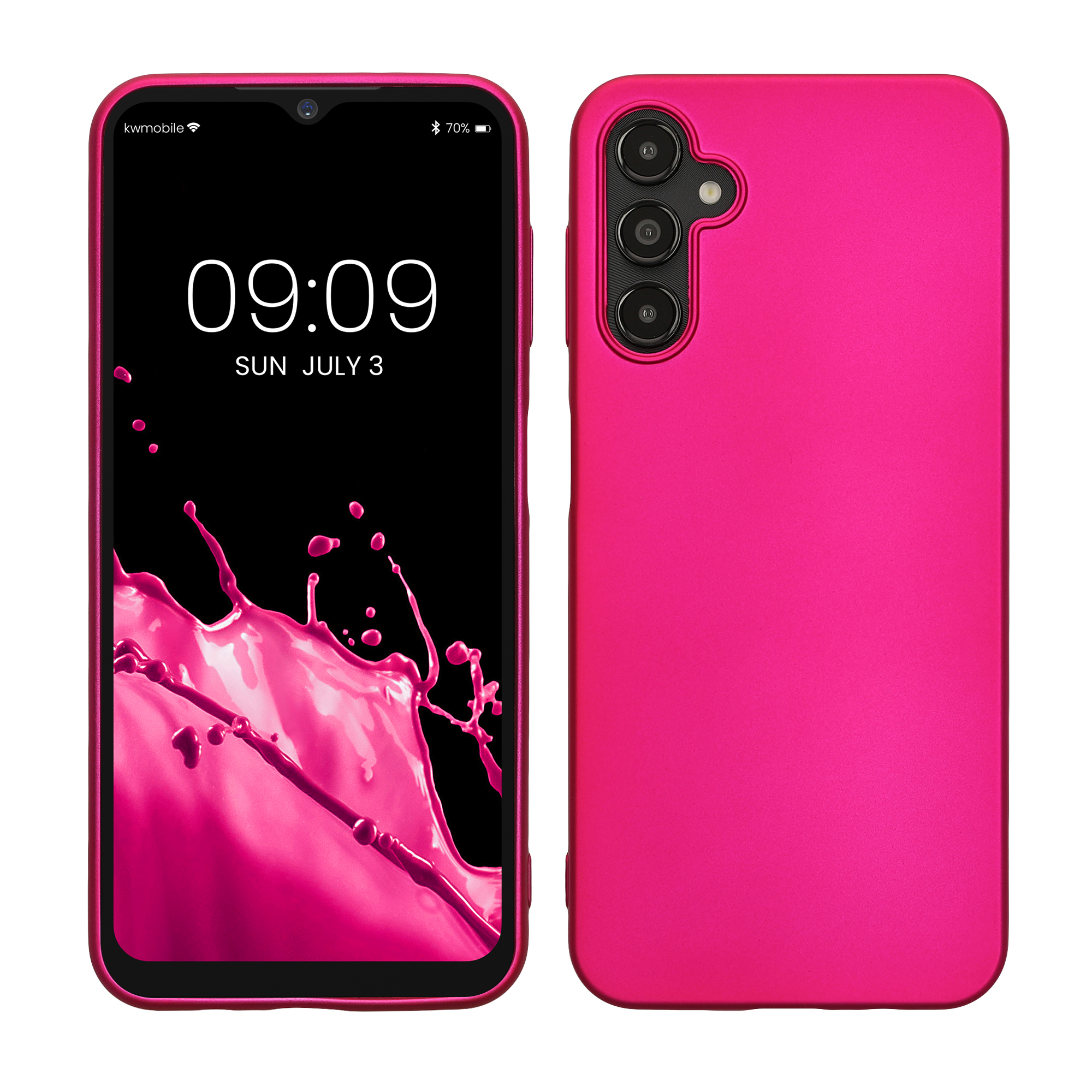 Kryt na mobil Samsung Galaxy A14 5G kwmobile TPU metalický Metalická růžová