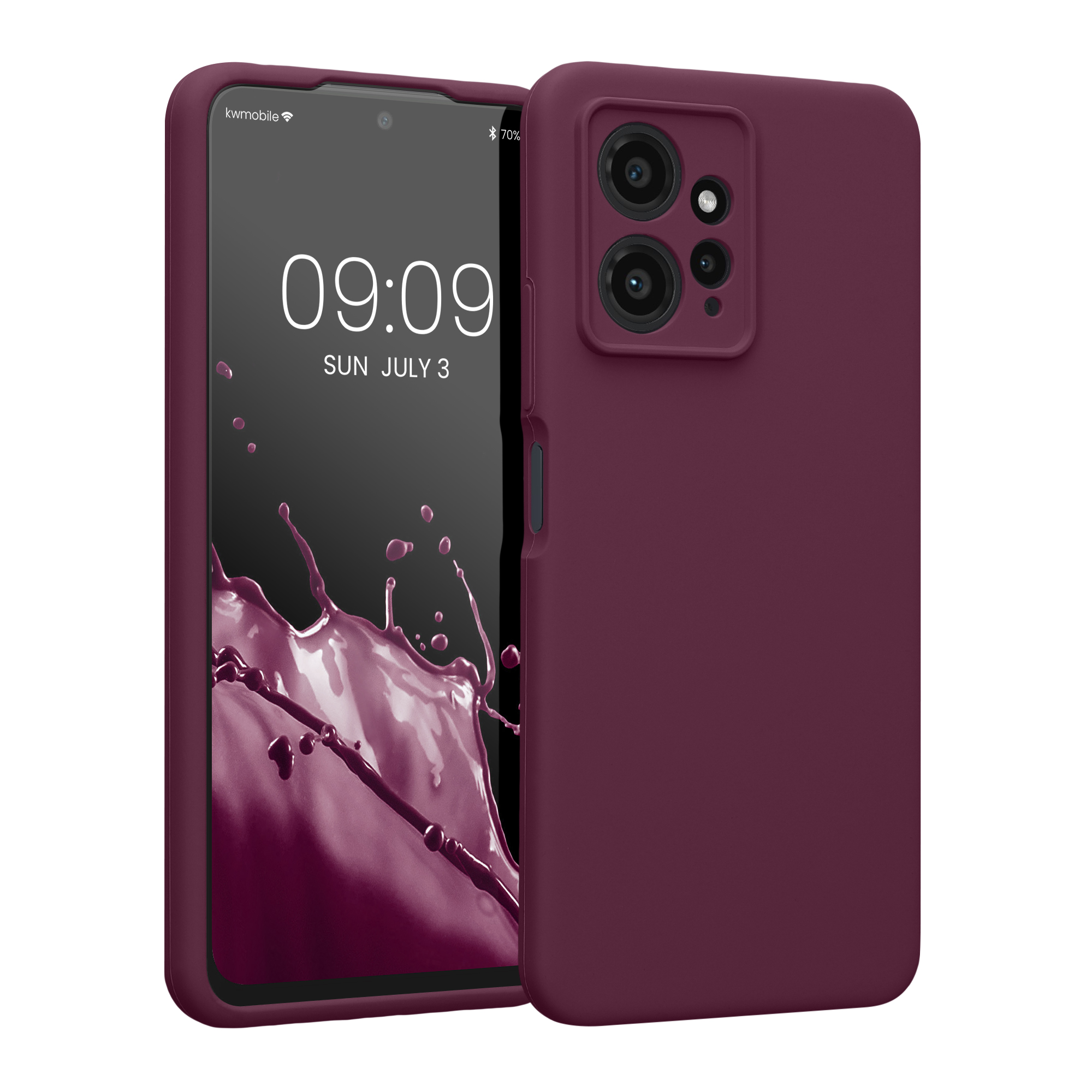 Kryt na mobil Xiaomi Redmi Note 12 (4G), tenký - kwmobile, vínově fialový