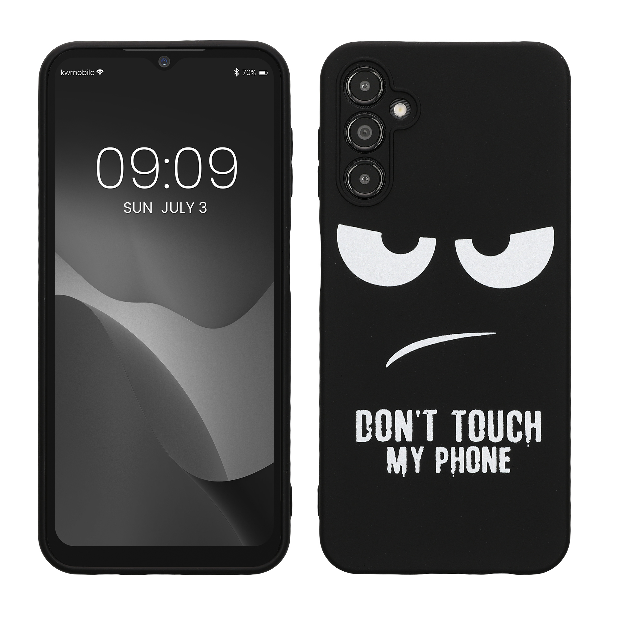 Kryt na mobil Samsung Galaxy A14 5G kwmobile motiv Don't Touch My Phone White / Black