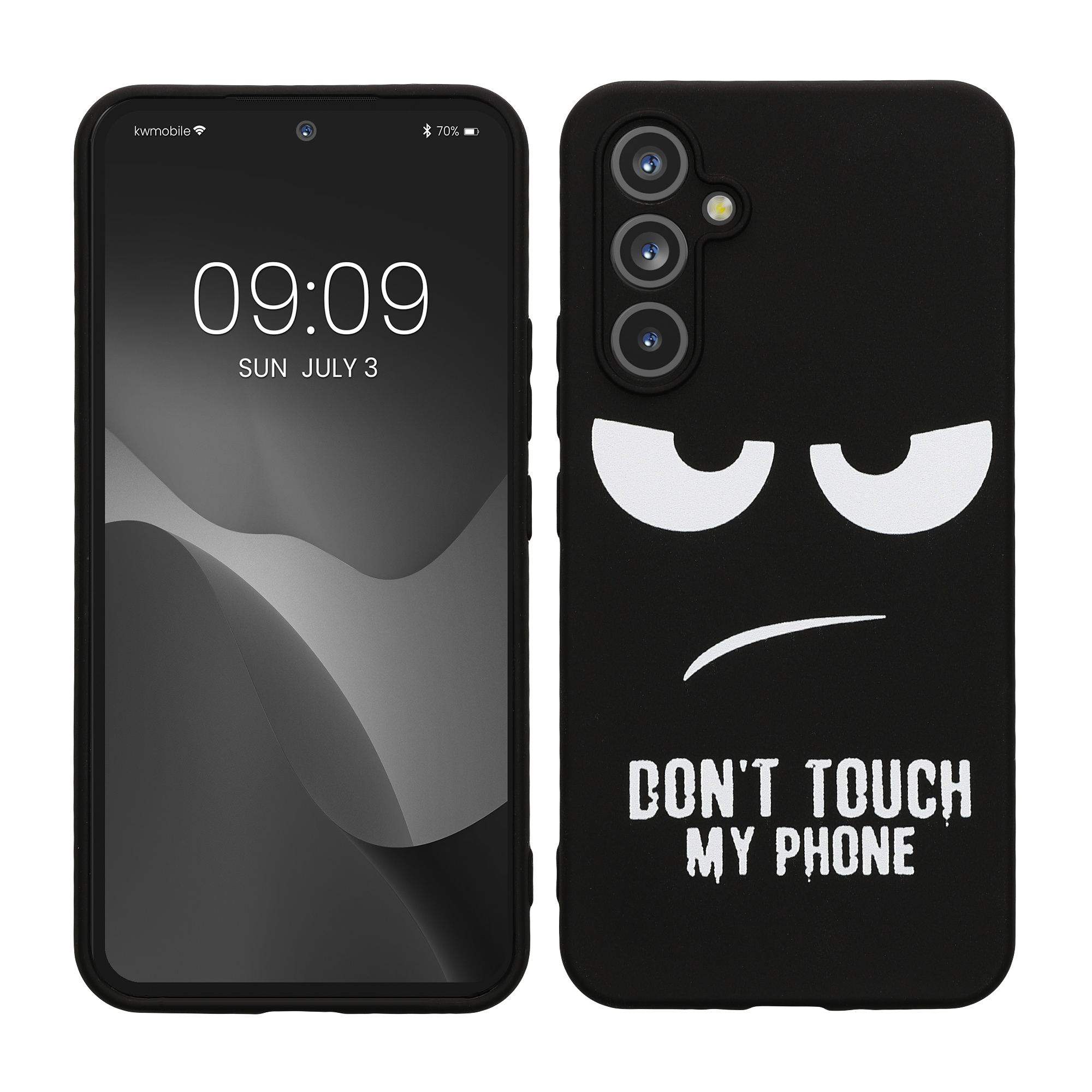 Kryt na mobil Samsung Galaxy A54 5G kwmobile motiv Don't Touch My Phone Don't Touch My Phone - bílá / černá