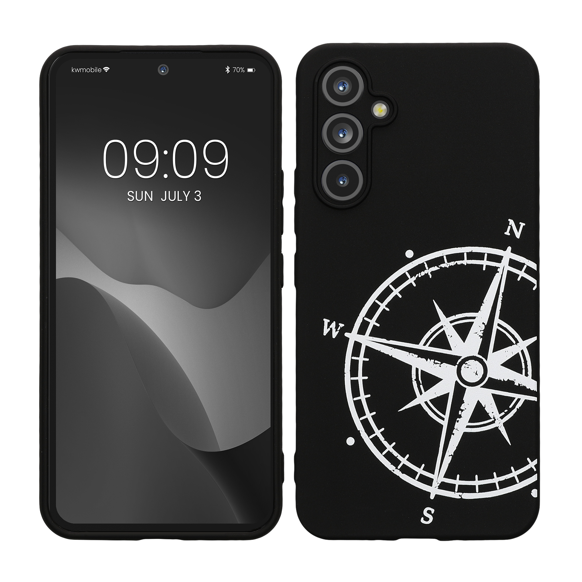 Kryt na mobil Samsung Galaxy A54 5G kwmobile motiv Navigational Compass Navigational Compass - bílá / černá