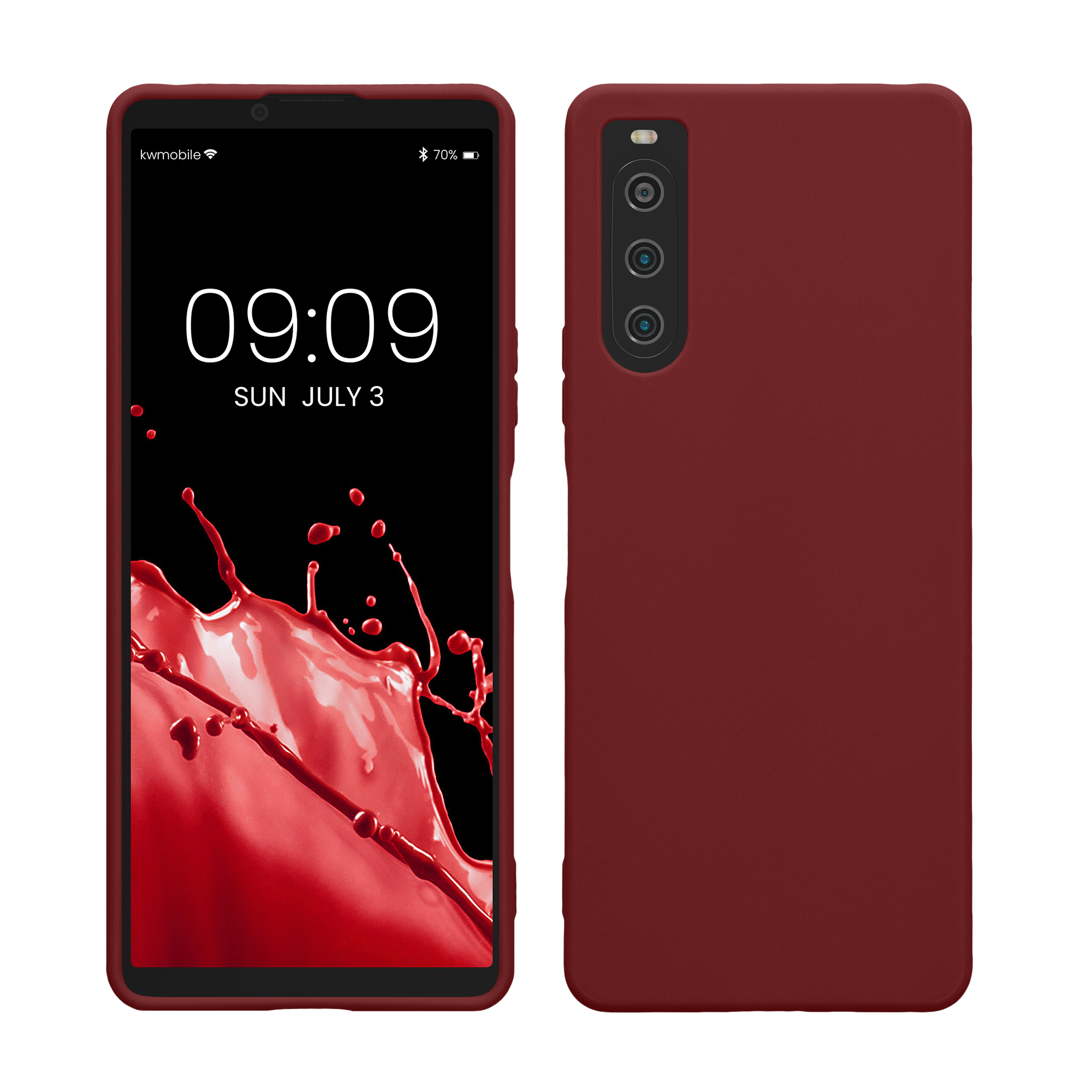 TPU kryt pro Sony Xperia 10 V, nárazuvzdorný, pro bezdrátové nabíjení kwmobile ‑ vínově fialová