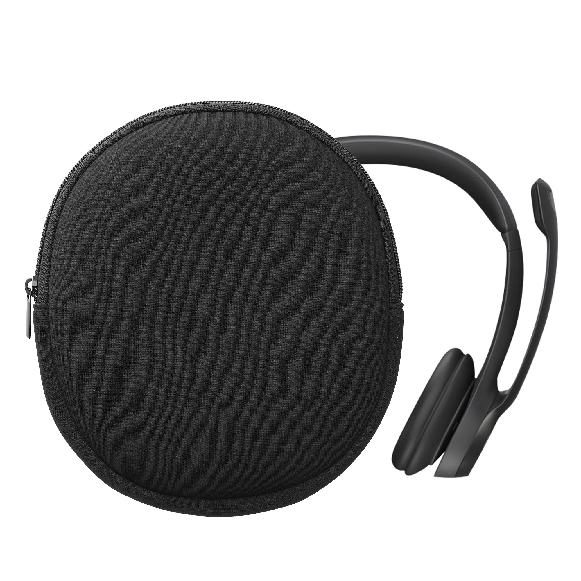 Pouzdro na sluchátka kwmobile pro H390 - Over-Ear Headset Storage Pouch - Soft Travel Carry Bag Black