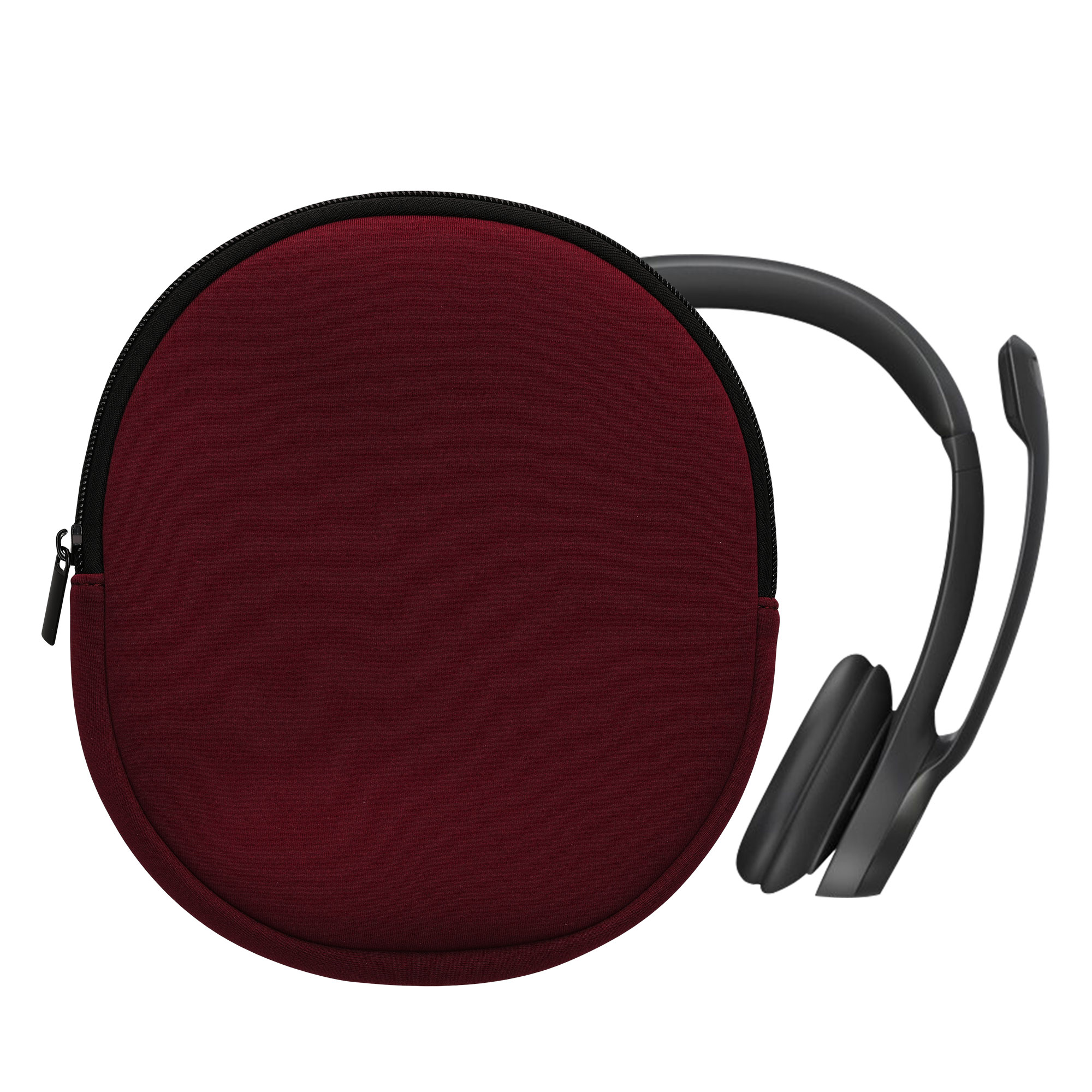 Pouzdro na sluchátka kwmobile pro H390 - Over-Ear Headset Storage Pouch - Soft Travel Carry Bag Berry