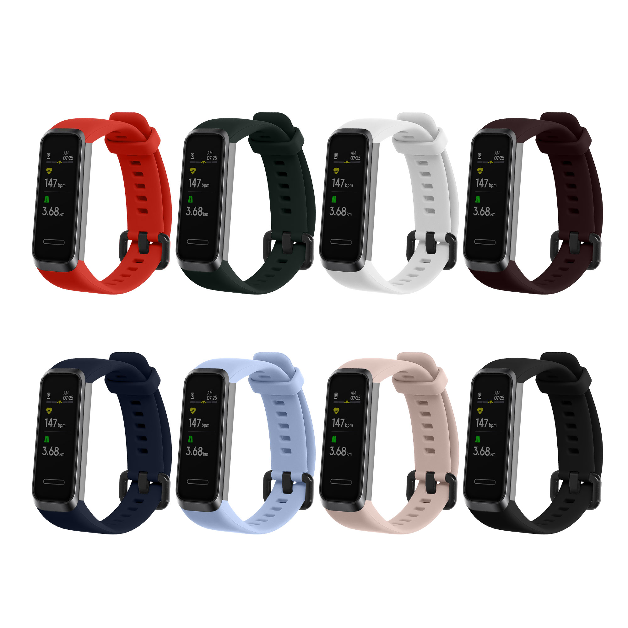 Sada řemínků na chytré hodinky Huawei Band 4 Straps 8 ks vícebarevné