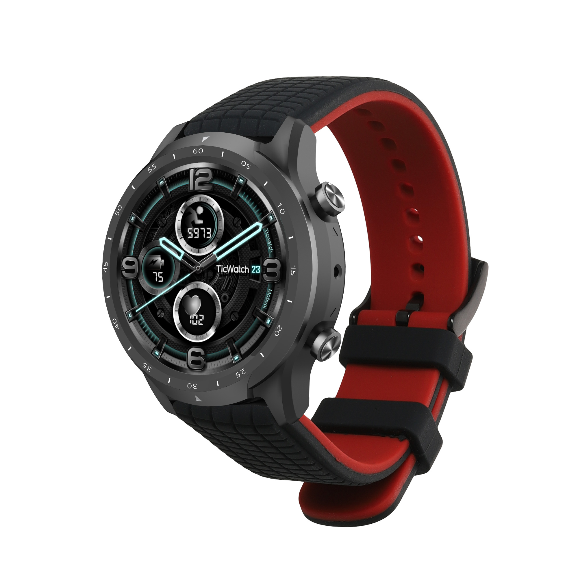 Silikonový řemínek hodinky Ticwatch Pro 3 Ultra náhradní černá kwmobile
