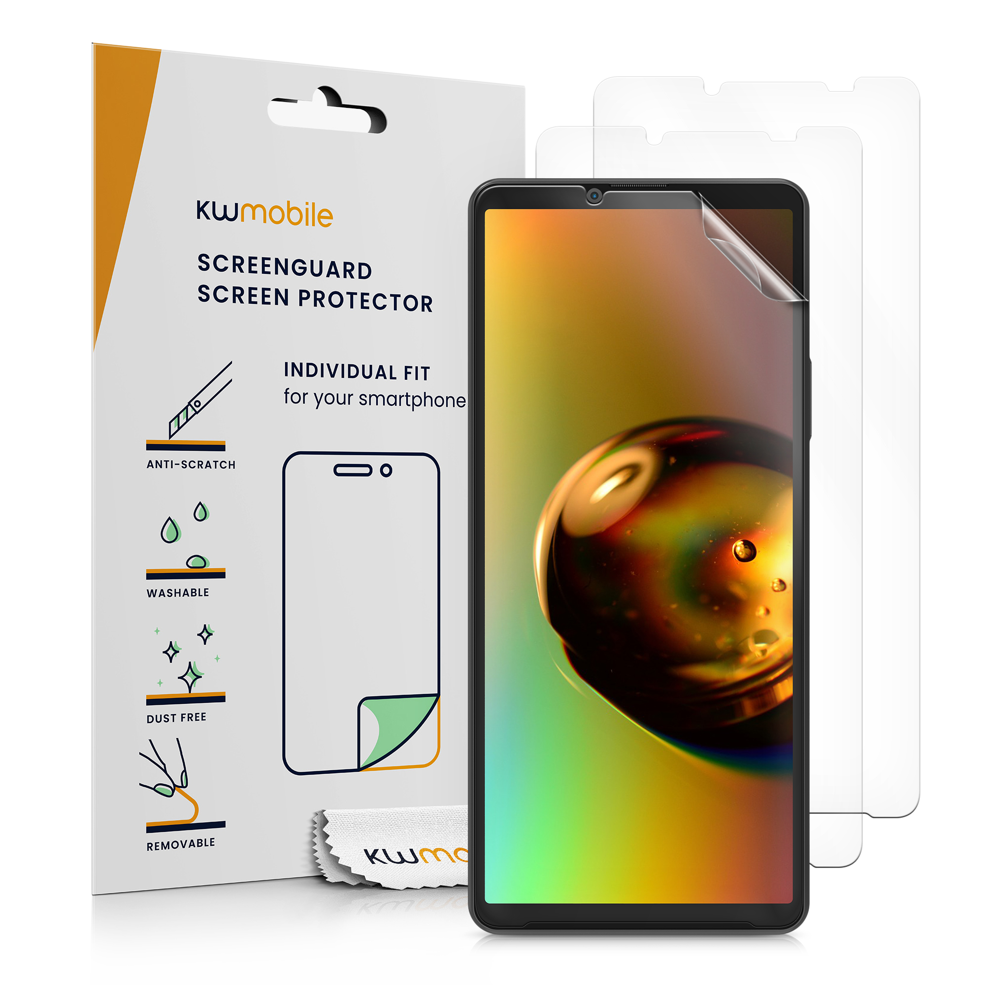 Ochranné fólie na displej pro Sony Xperia 10 V kwmobile - sada 3 čirých ochranných fólií na telefon