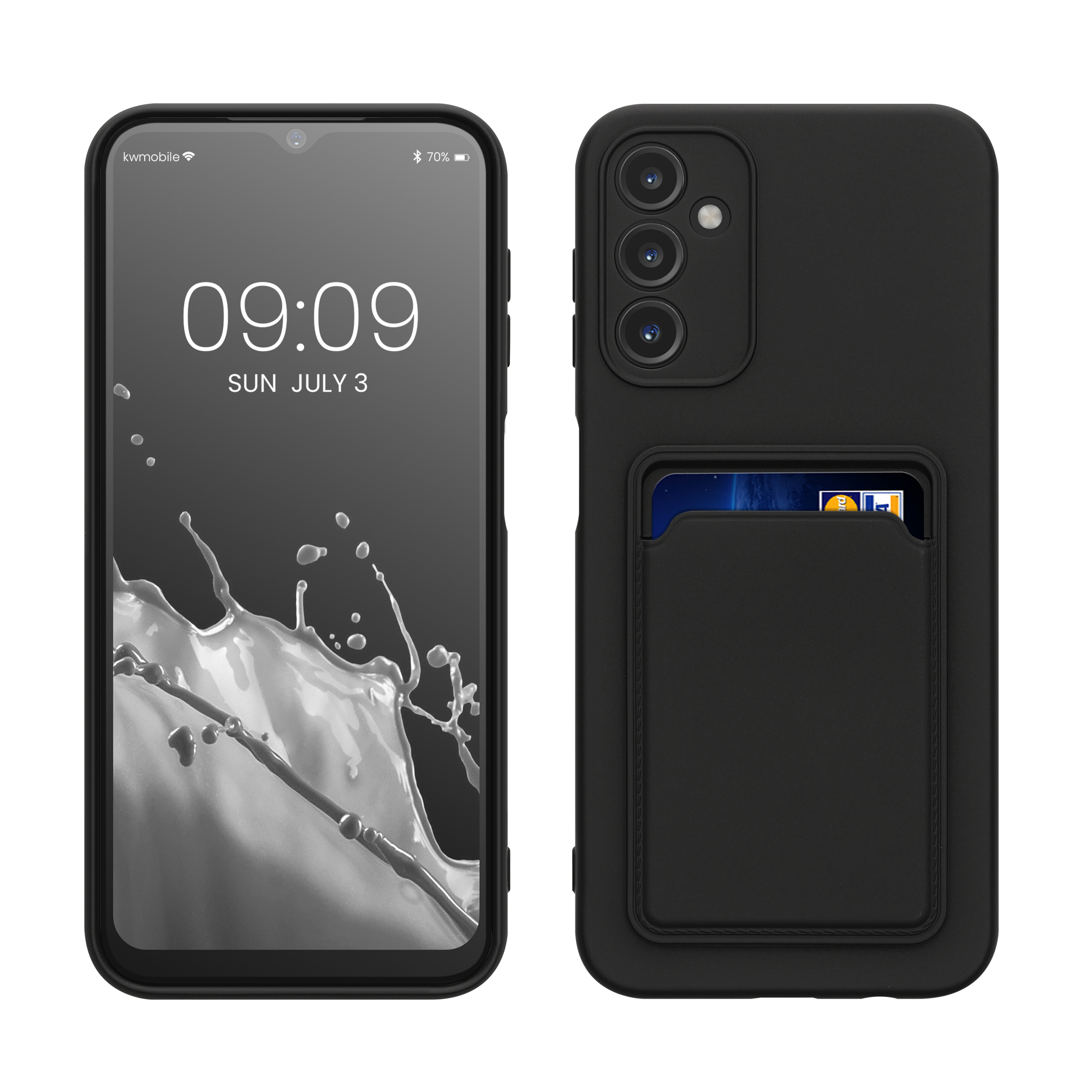 Kryt na mobil Samsung Galaxy A14 5G kwmobile TPU s přihrádkou na kartu Černá