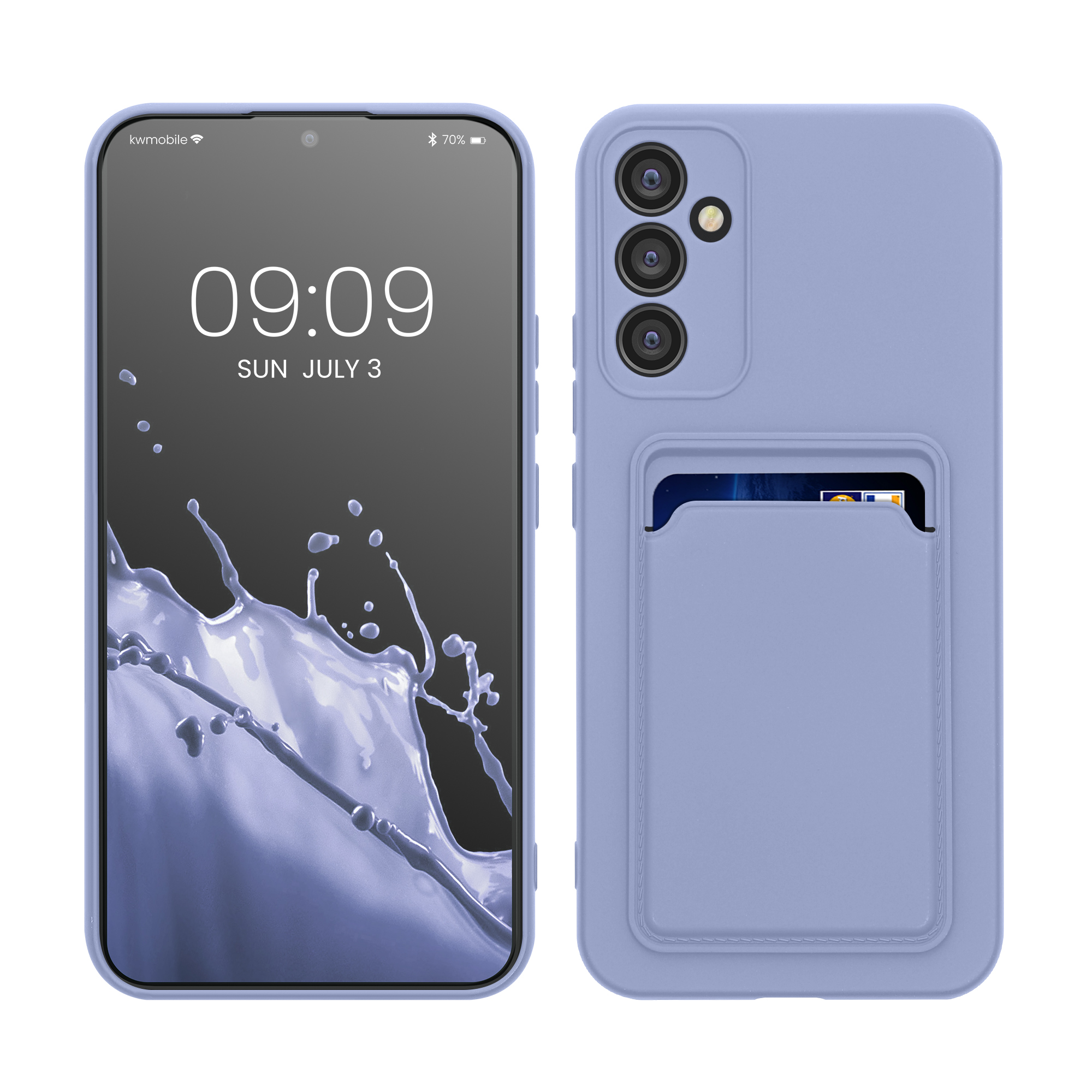 Kryt na mobil Samsung Galaxy A34 5G kwmobile Card Holder levandulový
