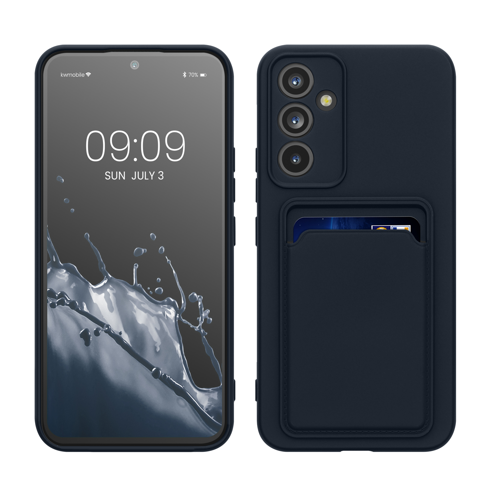 Kryt na mobil Samsung Galaxy A54 5G kwmobile TPU s přihrádkou na kartu Tmavě modrá
