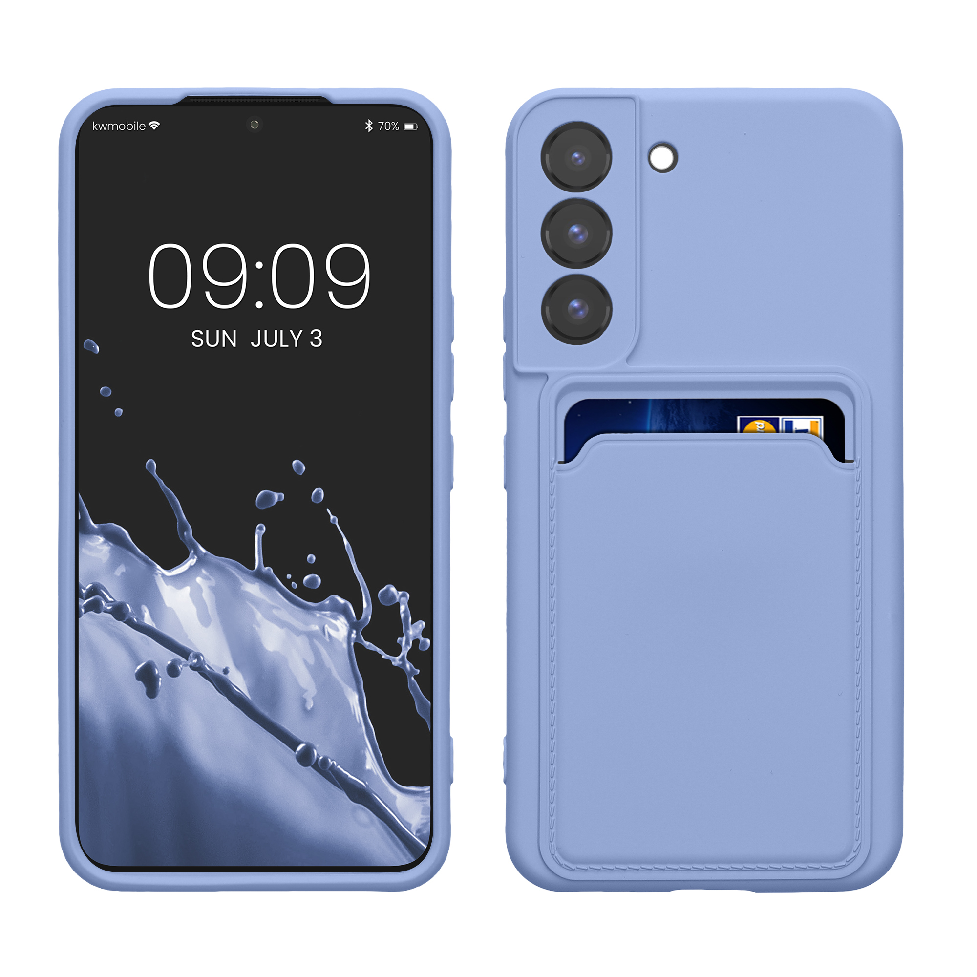 Kryt s kartou na mobil Galaxy S22 kwmobile Card Holder levandulová