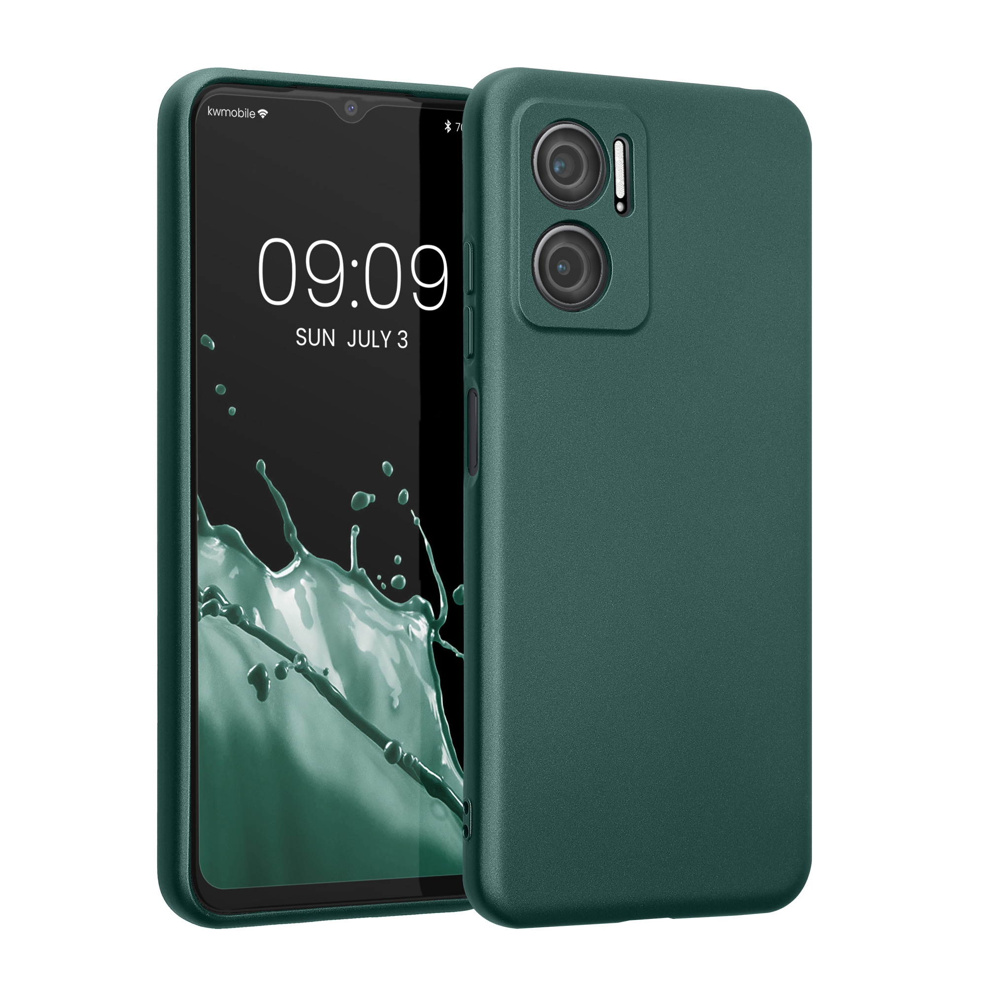 Kryt Xiaomi Redmi 10 5G metalický TPU metalická modrozelená kwmobile