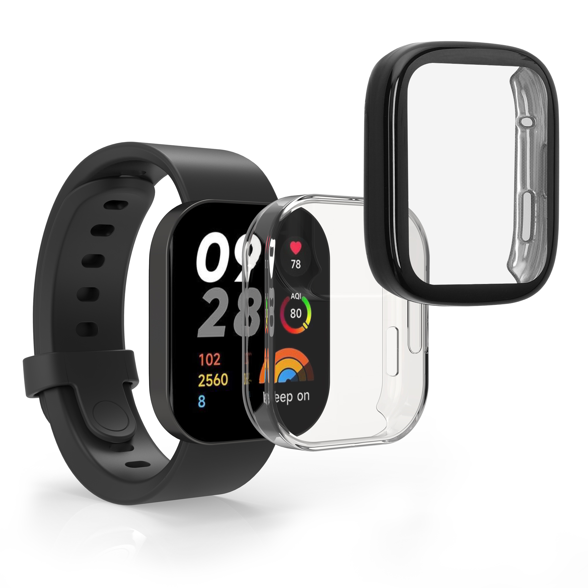 Ochranná fólie Xiaomi Redmi Mi Watch Lite 3 čirá kwmobile sada 2 ks