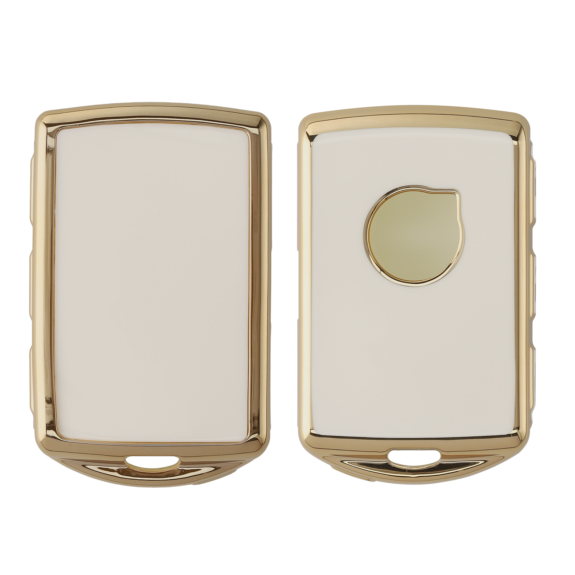 Pouzdro na klíč kwmobile pro Volvo 4tlačítkový klíč Keyless Go - bílá / zlatá