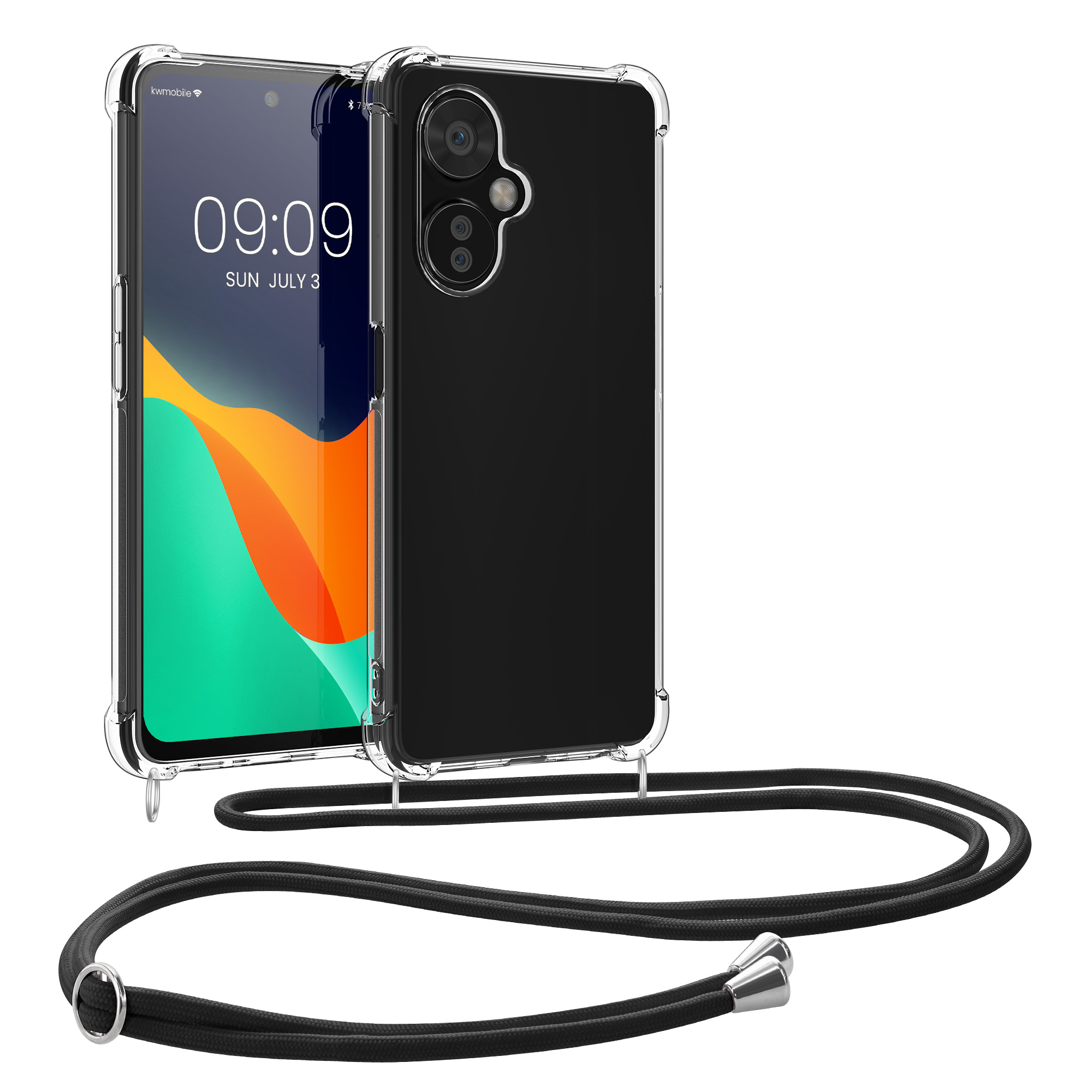 Crossbody kryt kwmobile pro OnePlus Nord CE 3 Lite 5G / Nord N30 5G, transparentní / černá