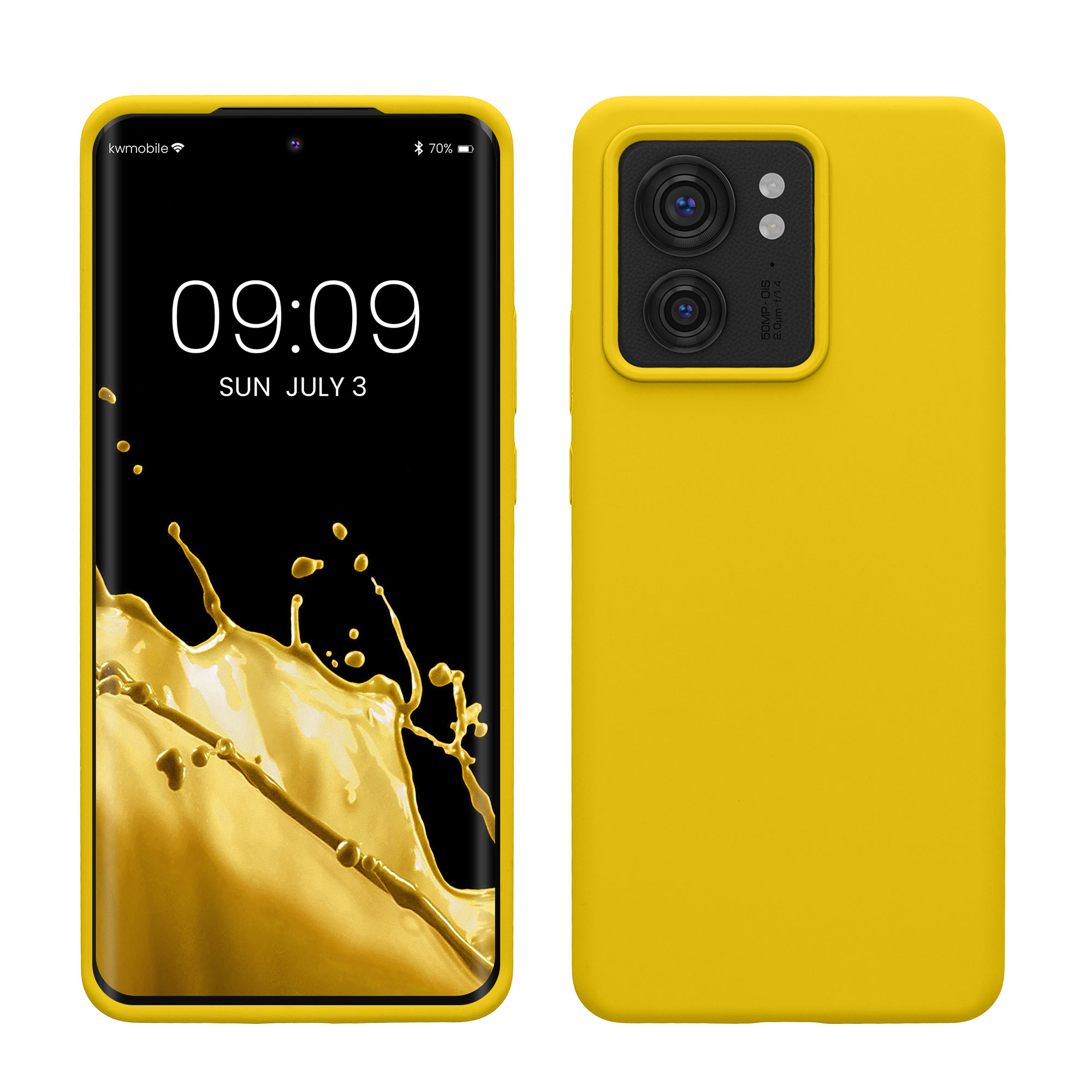 Pouzdro pro Motorola Edge 40 kwmobile silikonové - zářivě žlutá