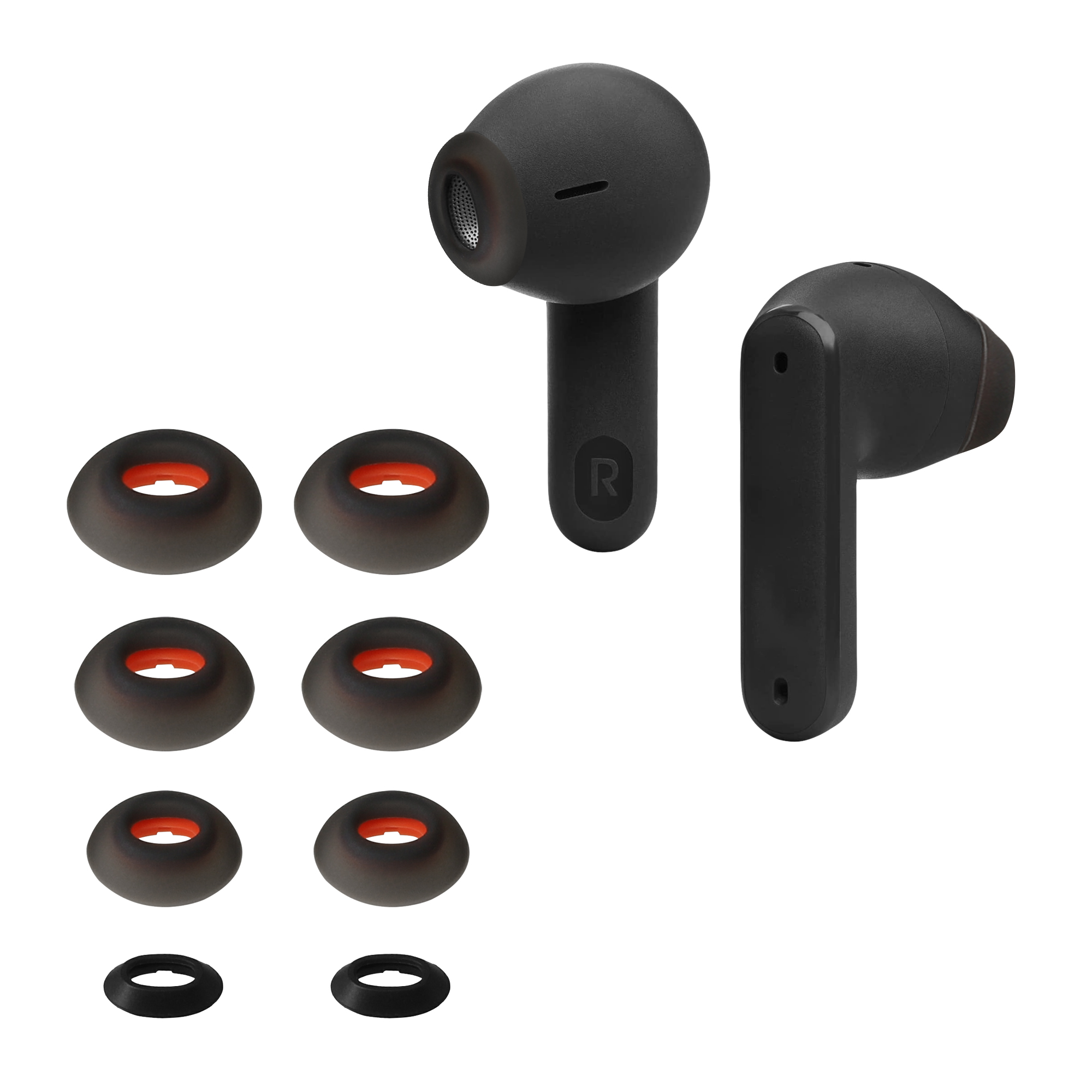 8x silikonové špuntíky do sluchátek pro JBL Tune Flex kwmobile - černá