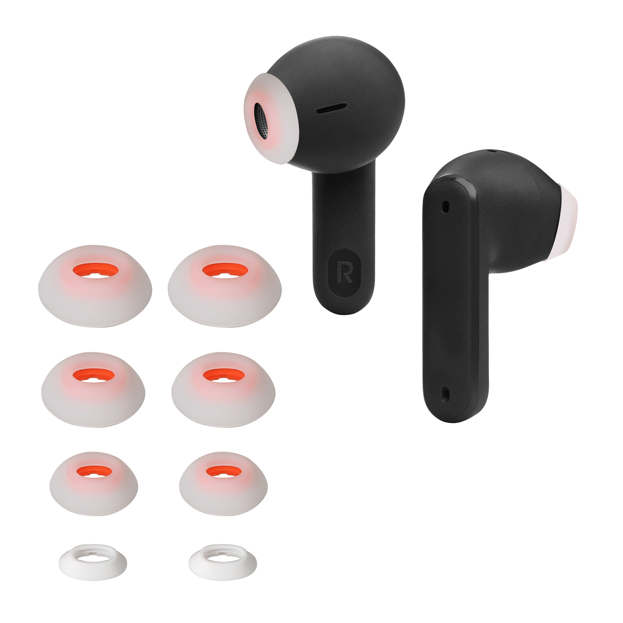 8x silikonové špuntíky do sluchátek pro JBL Tune Flex kwmobile - bílá
