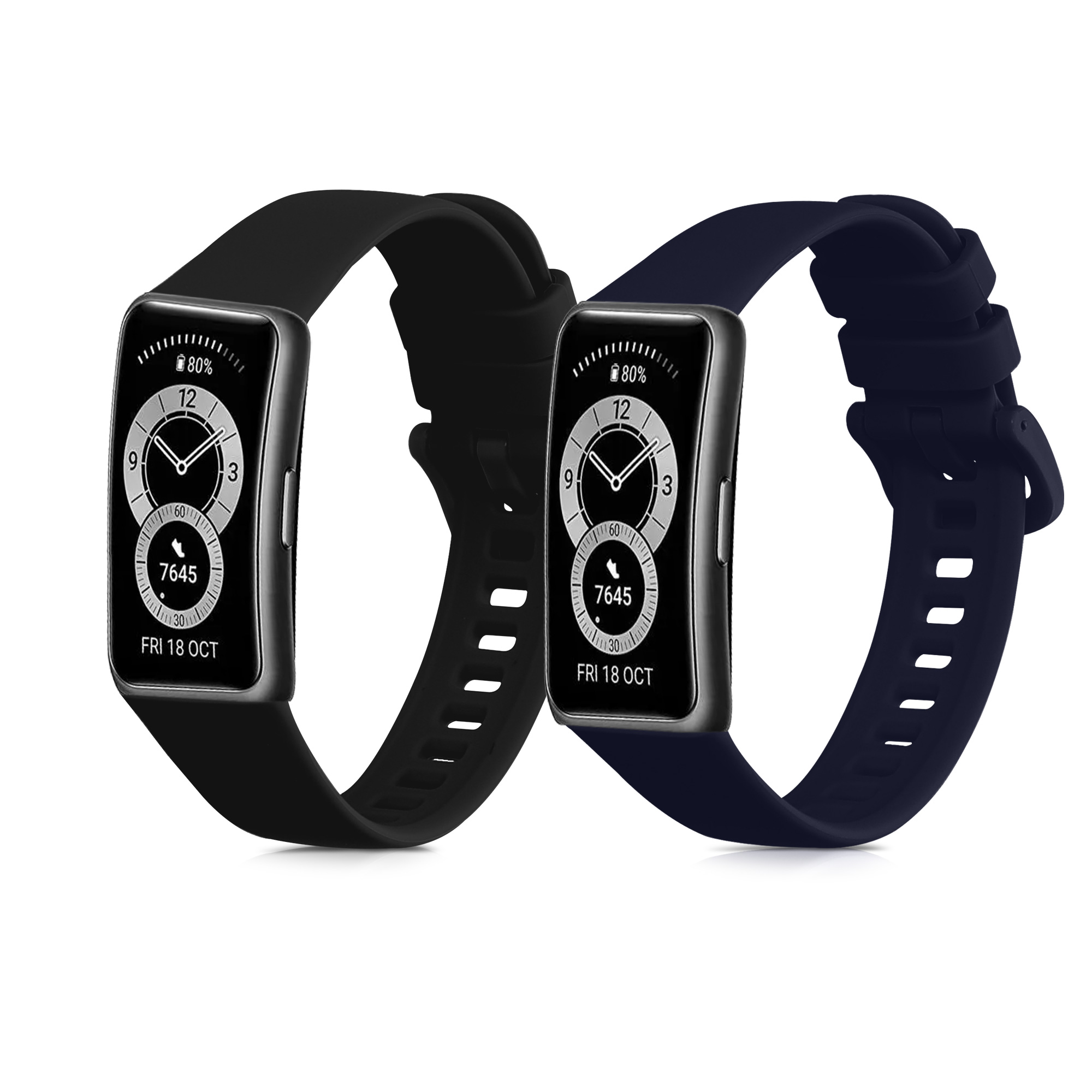 Sada řemínků na chytré hodinky Huawei Band 10 / 9 / 8 2 ks černo-tmavě modré
