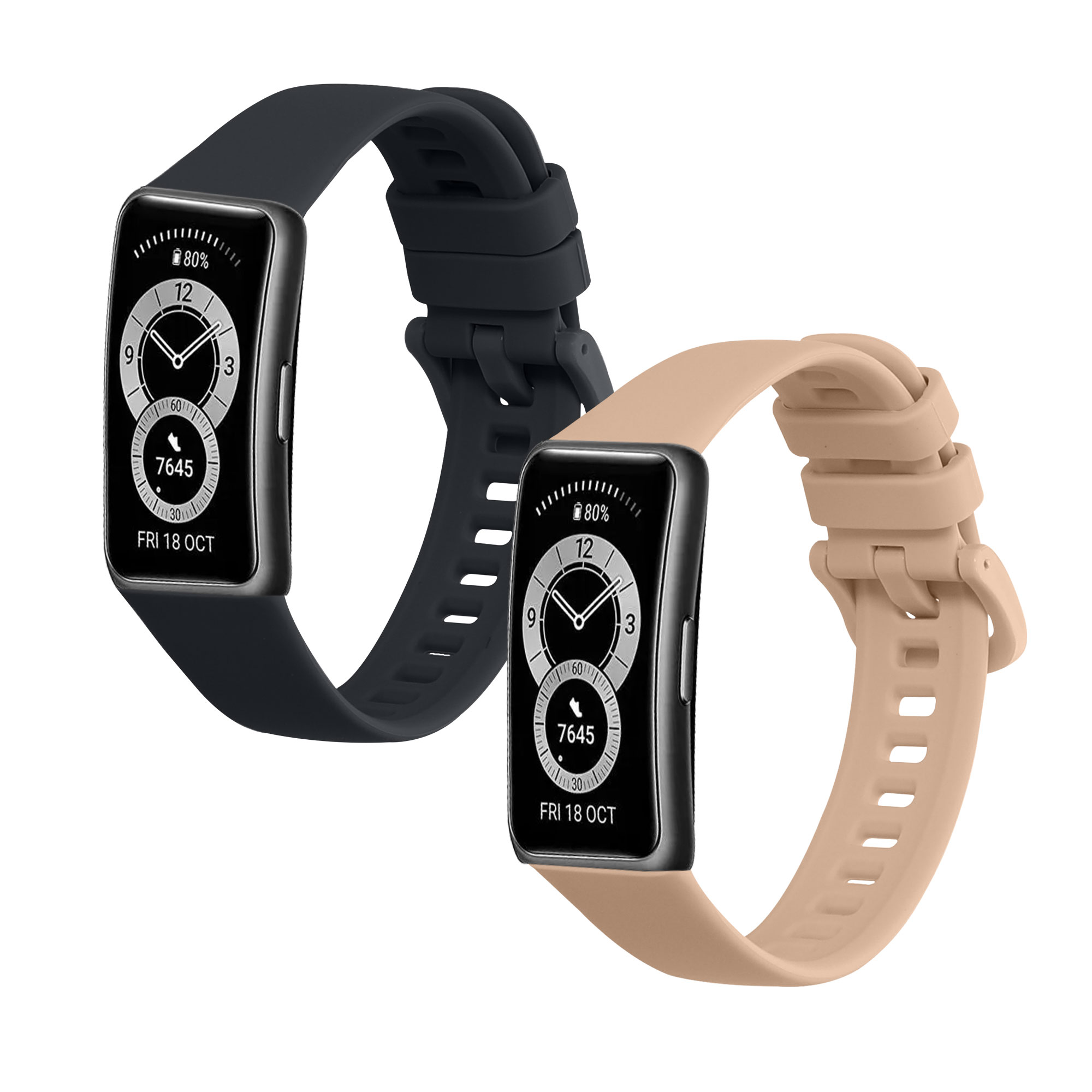Sada řemínků na chytré hodinky Huawei Band 10 / 9 / 8 2 ks tmavě modro-pudrově růžové